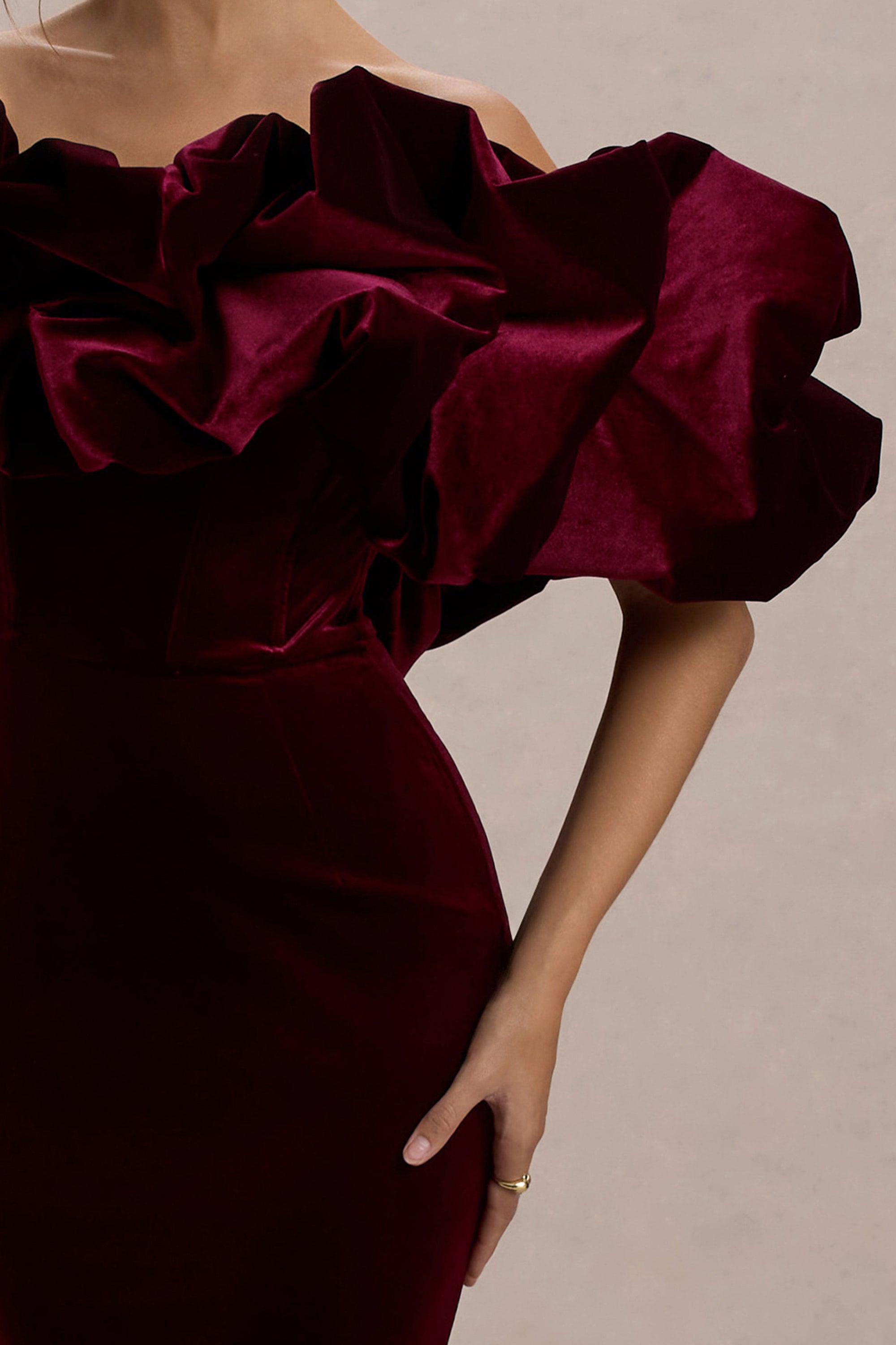club l london red velvet dress Beauty | Berry Velvet Square Neck Bodycon Midi Dress
