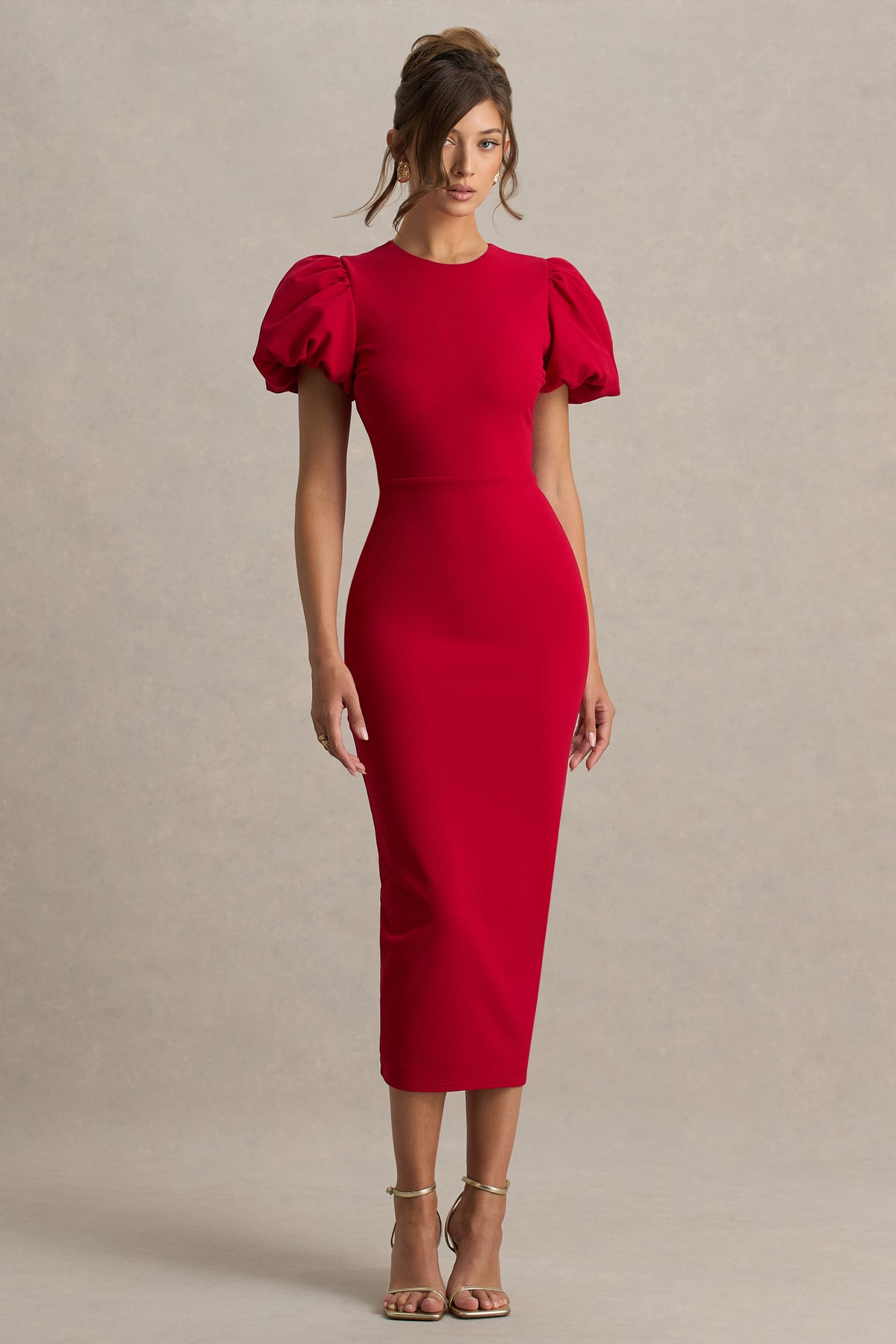 red dress midi uk The Midi Dress in Everyday Cotton