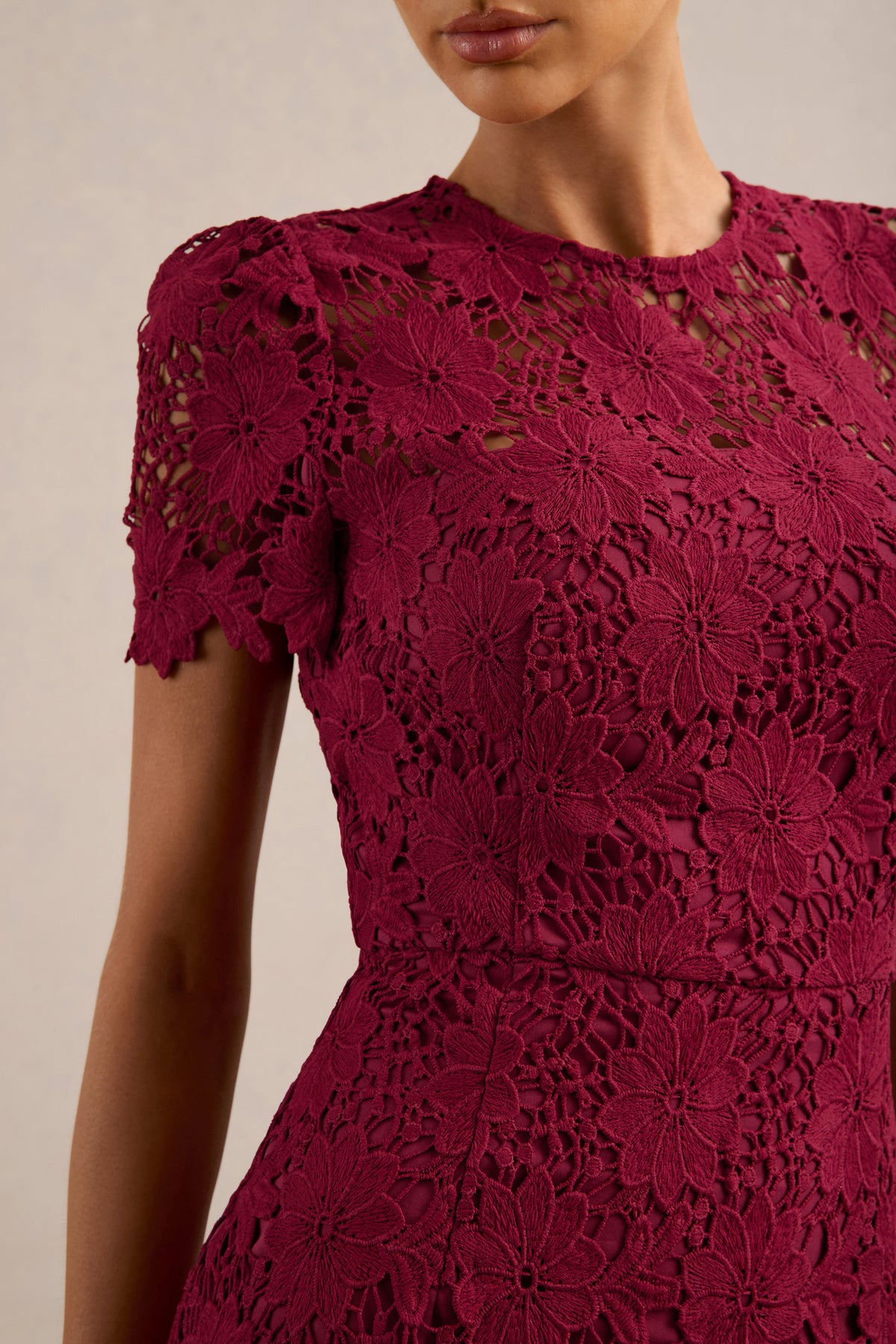 ECM_HR_CL135834102 - Clarissa _ Burgundy Lace Fitted Fishtail Midi Dress3.jpg