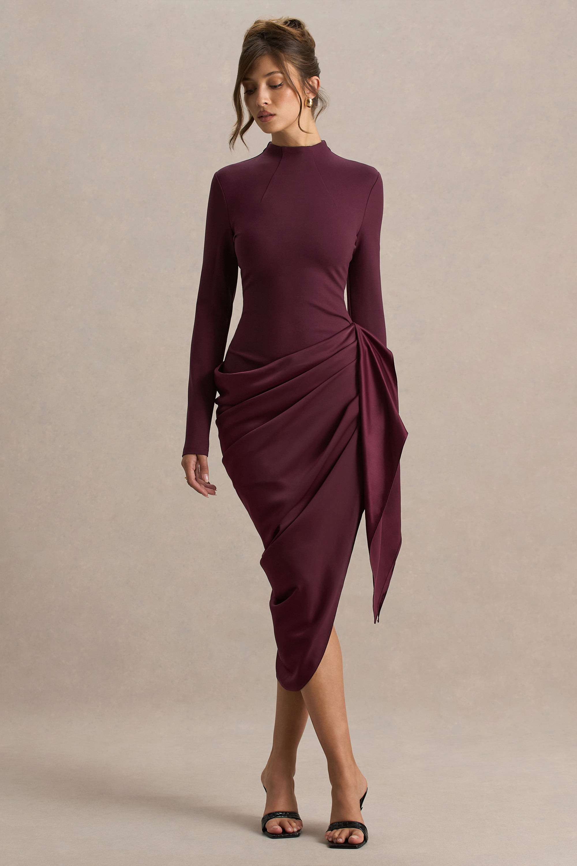 long sleeve midi dress uk Blue Mesh Long Sleeve Midi Dress Another Girl