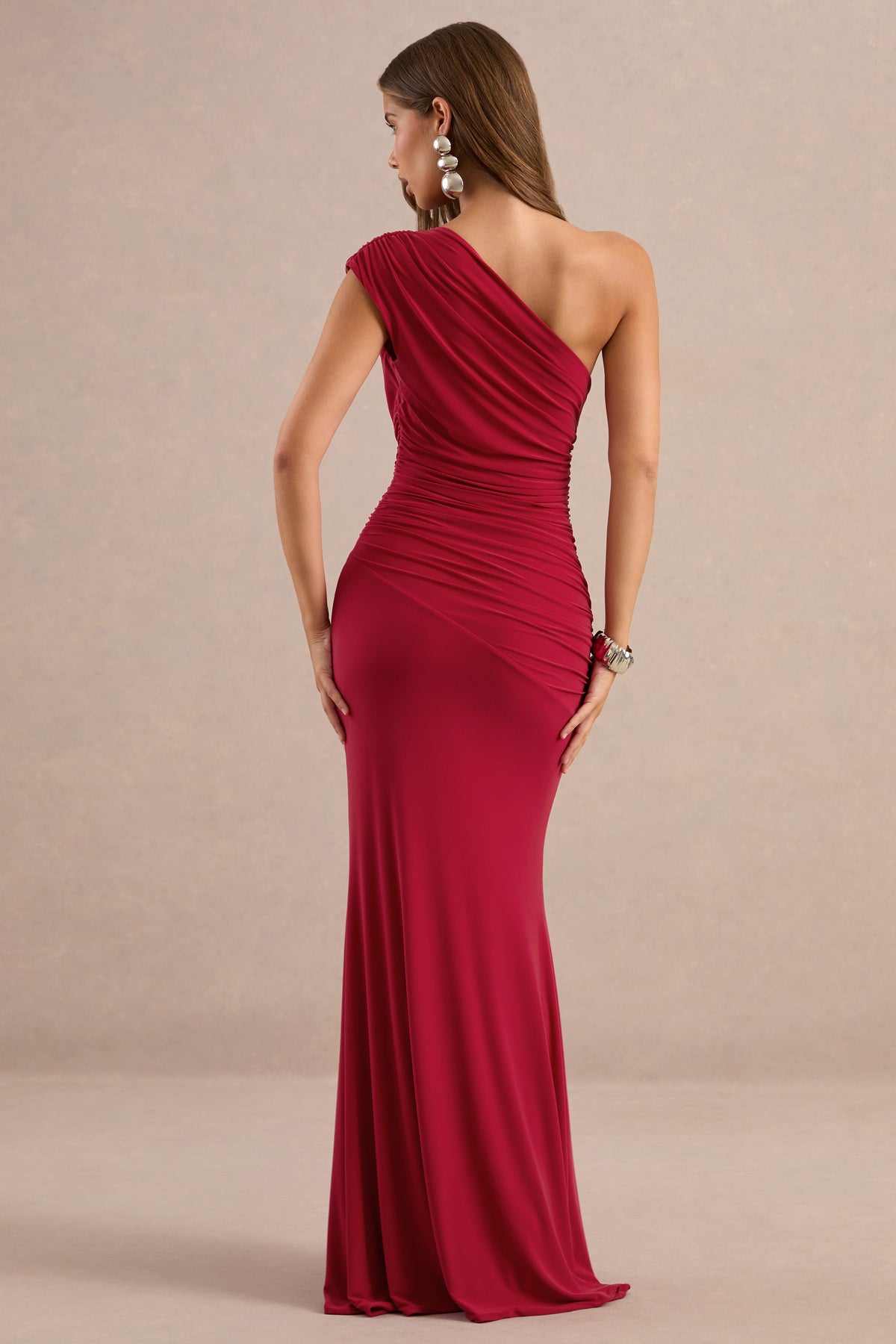 ECM_HR_CL136172100 - Mardi Red Asymmetric Maxi Dress With Ruching5.jpg