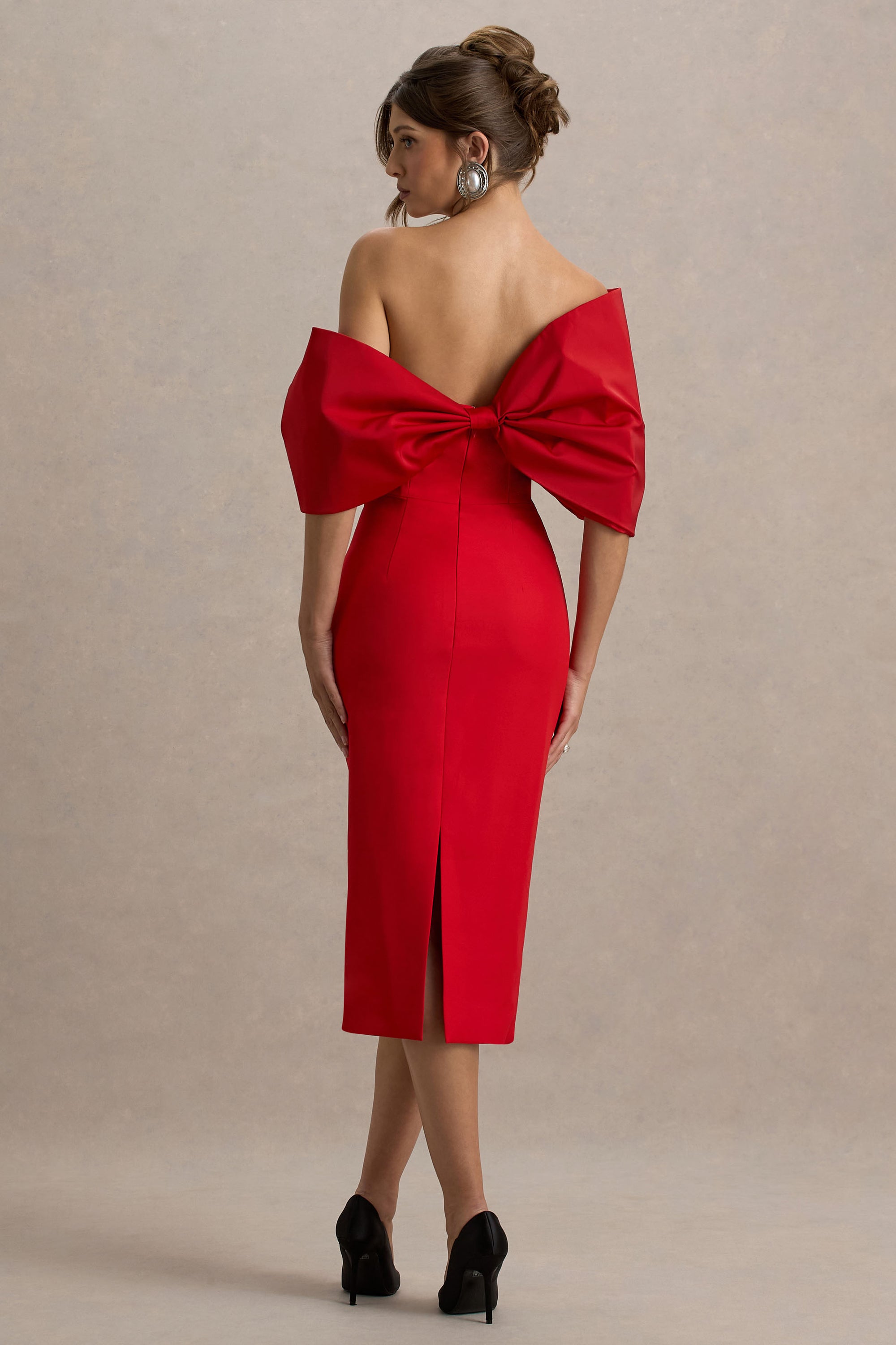 red bardot dress uk Red Flash Bardot Dress X-Large / Red Flash