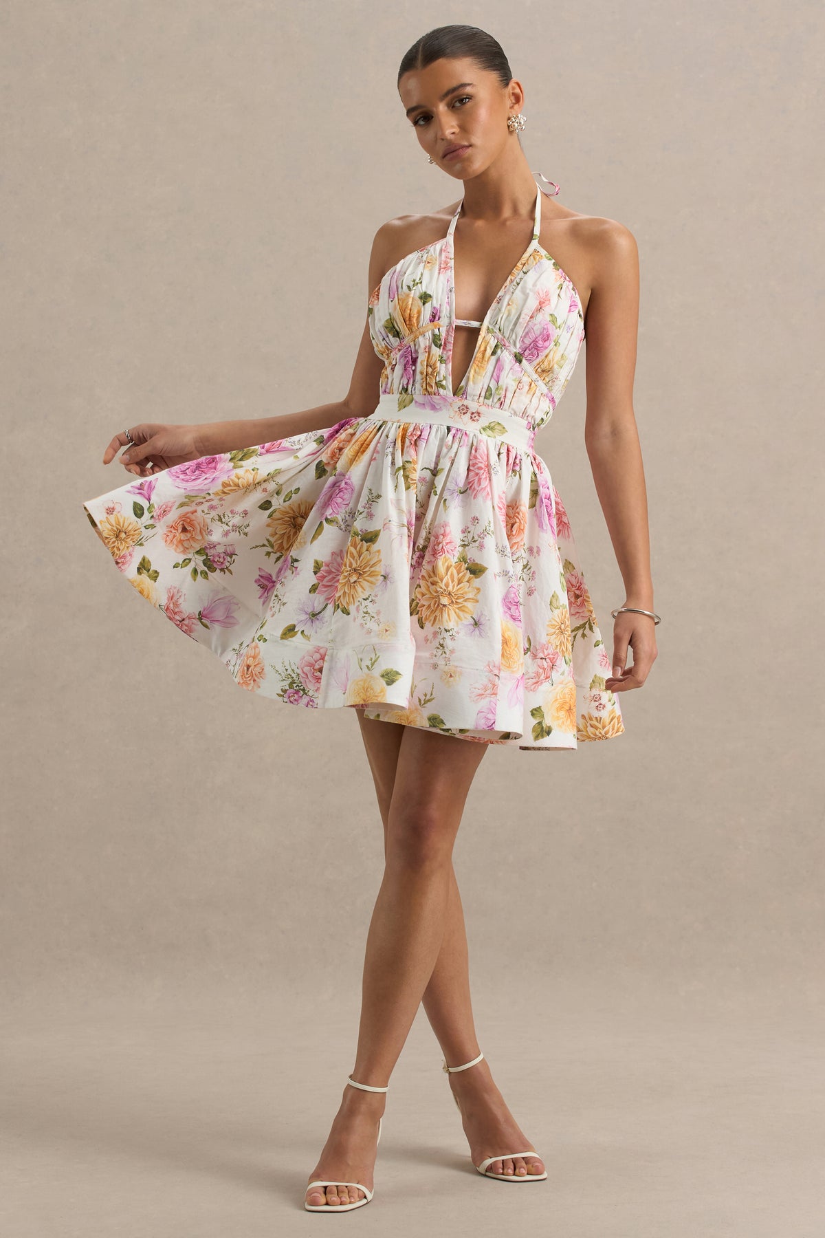 HR_CL136185266 - Kasey _ Cream Floral Print Halter-Neck Mini Dress With Ruffle Detail 19.jpg