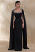 ECM_HR_CL136384002 Glossy | Black Woven Square-Neck Maxi Dress With Cape Sleeves and Embellished Detail 2.jpg