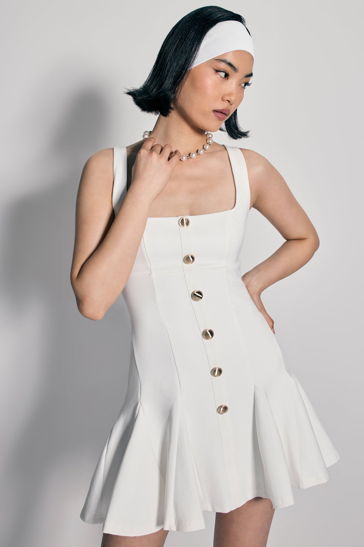 ECM_HR_CL136446005 - Love Yourself | White Square-Neck Mini Dress With Buttons 3.jpg