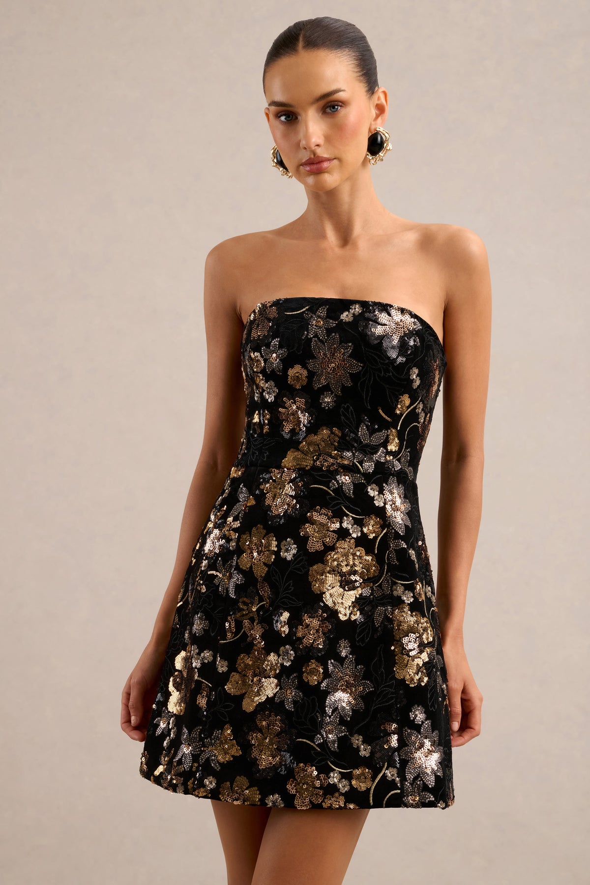 ECM_HR_CL136675434 - Valeri _ Black Velvet Bandeau Mini Dress With Bronze Floral Sequin Embellishment5.jpg
