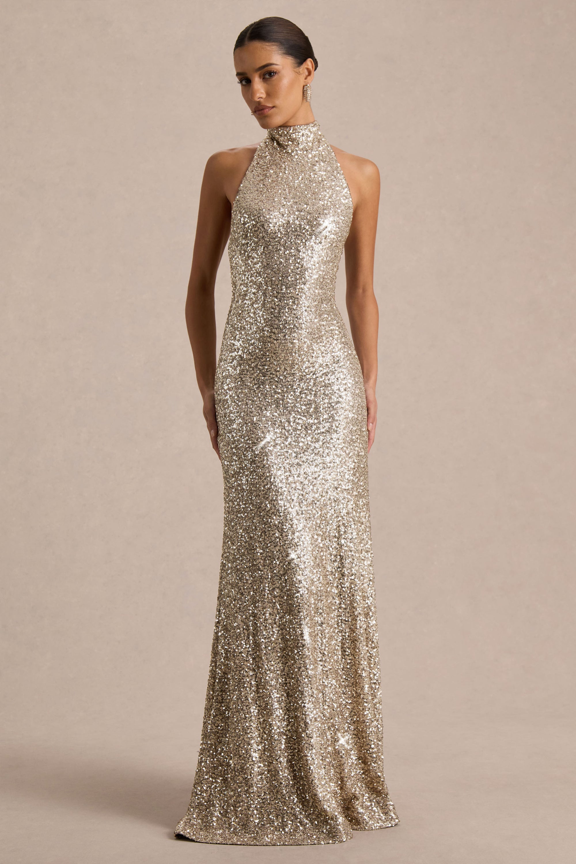 gold maxi dress uk The Tiffany Maxi Dress in Gold Solace London