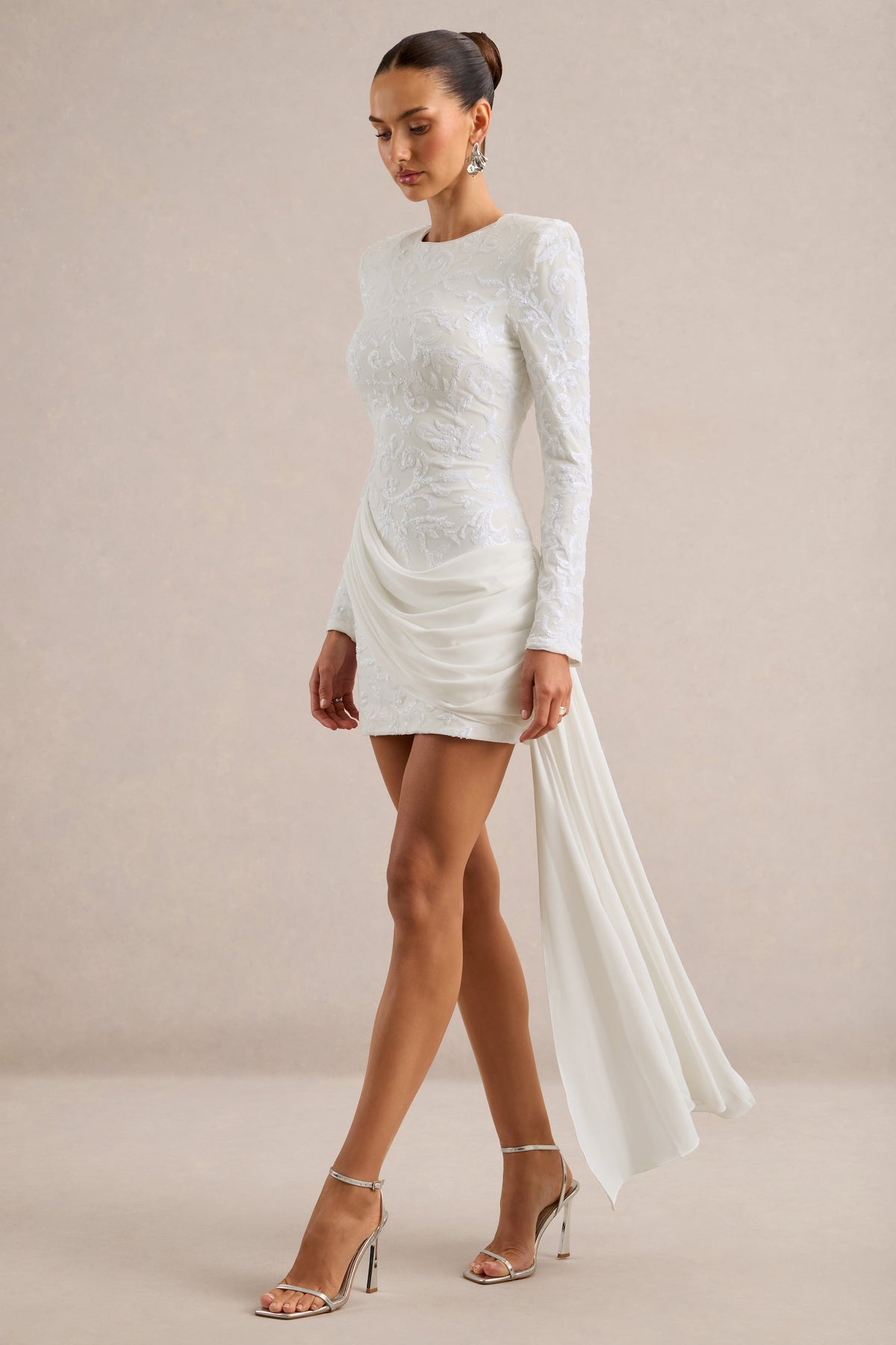 ECM_HR_CL136704005 - Florecita _ White Embellished Lace Mini Dress With Sash Detail3.jpg