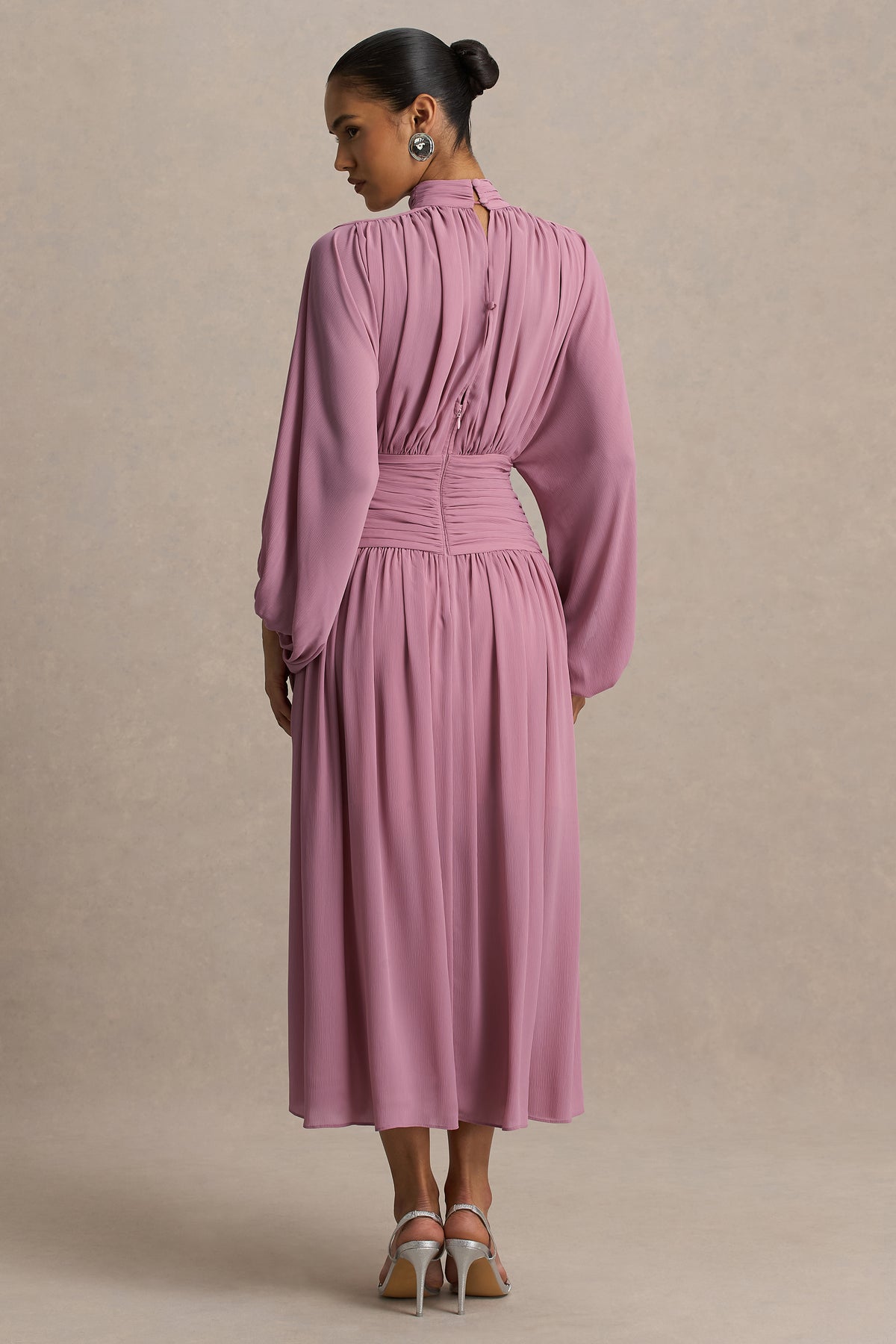 HR_CL136774462 - Annabel Dusty Pink High-Neck Midi Dress With Drop-Waist And Pleated Detailing 06.jpg