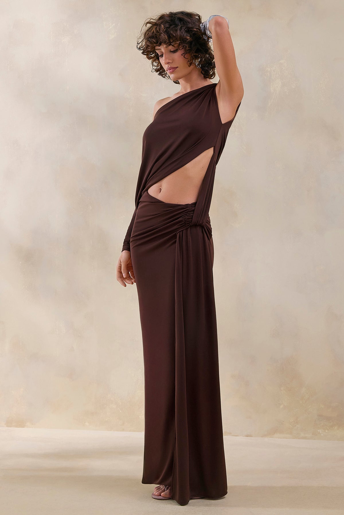 ECM_HR_CL13679602 - Layla _ Brown Asymmetric-Neck Wrap Maxi Dress With Body Cut-Out And Ruched Detailing 2.jpg