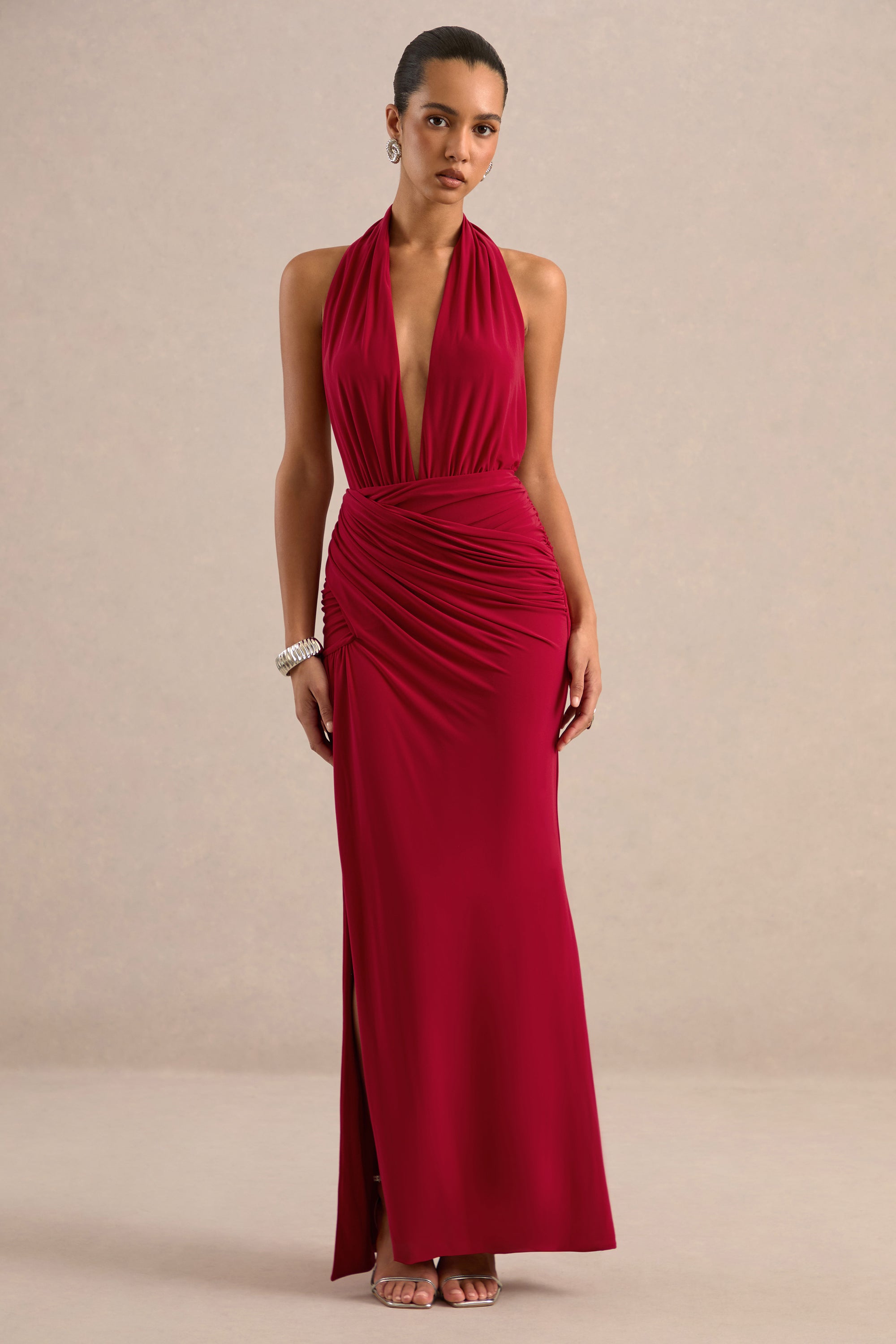 ECM_HR_CL136824100_Tilly Red Extreme Plunge-Neck Maxi Dress With Wrap And Ruched Details 13.jpg