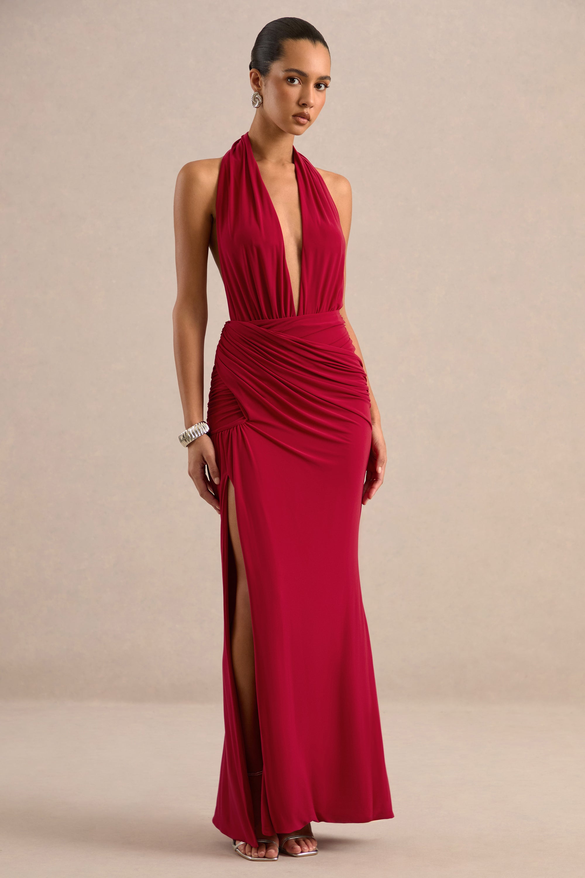 ECM_HR_CL136824100_Tilly Red Extreme Plunge-Neck Maxi Dress With Wrap And Ruched Details 24.jpg