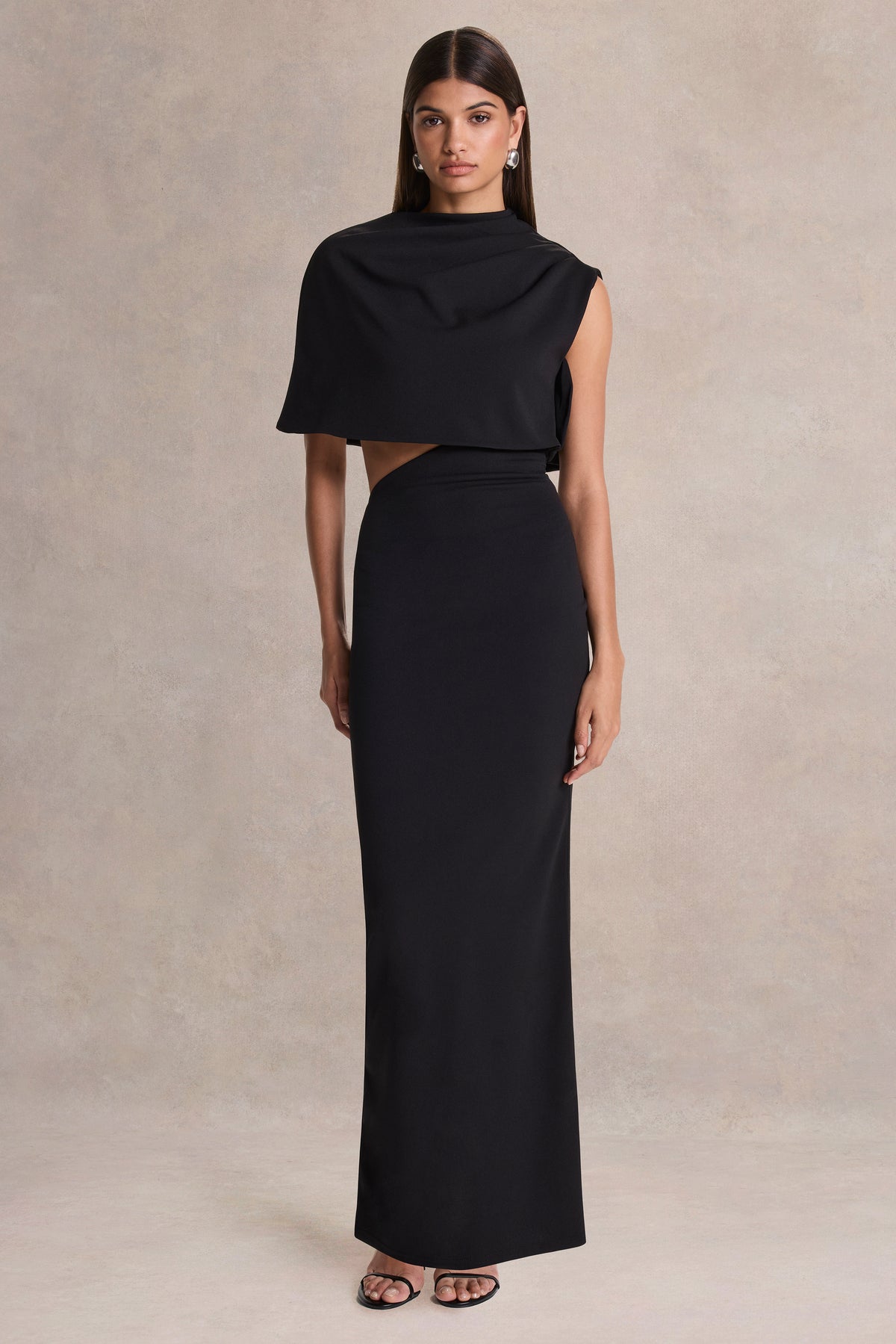 HR_CL136920002 - Roseth _ Black High-Neck Maxi Dress With One-Sleeve And Body Cut-Out Detail 02.jpg