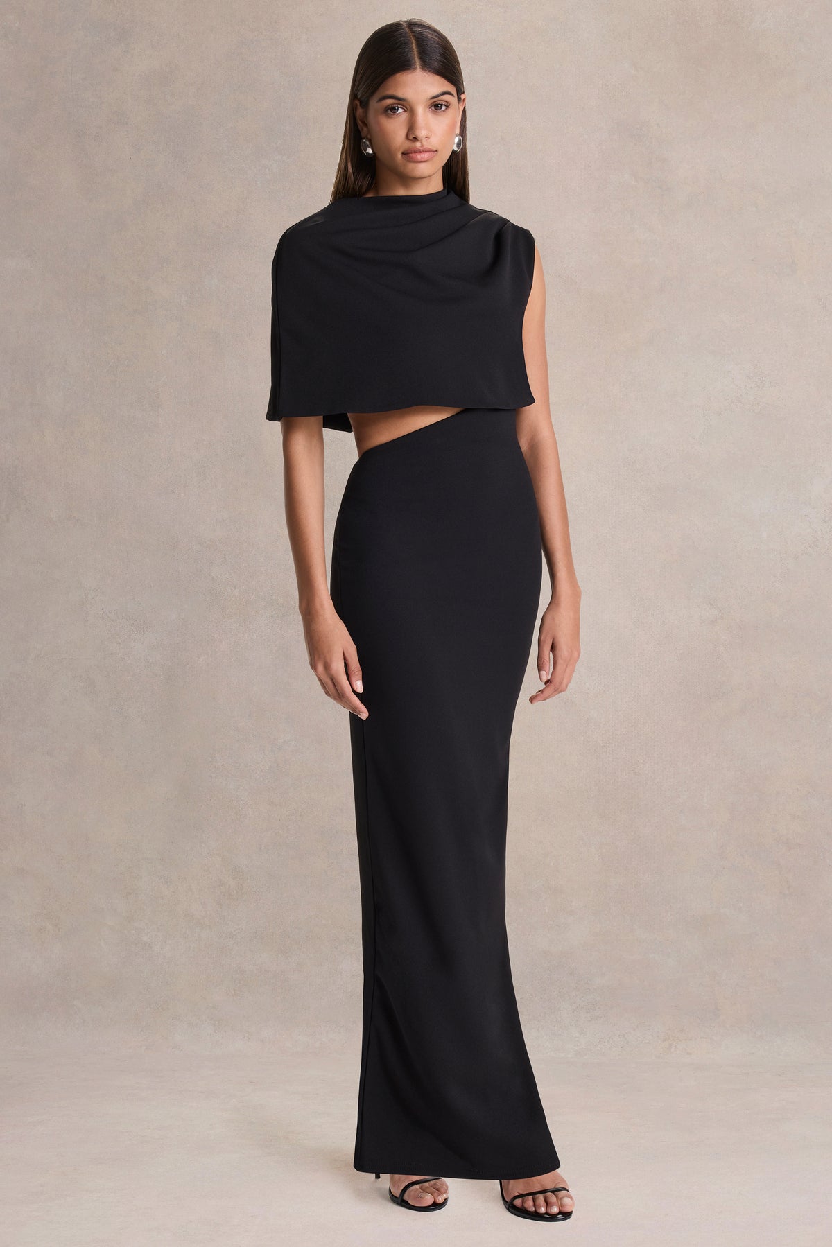 HR_CL136920002 - Roseth _ Black High-Neck Maxi Dress With One-Sleeve And Body Cut-Out Detail 03.jpg