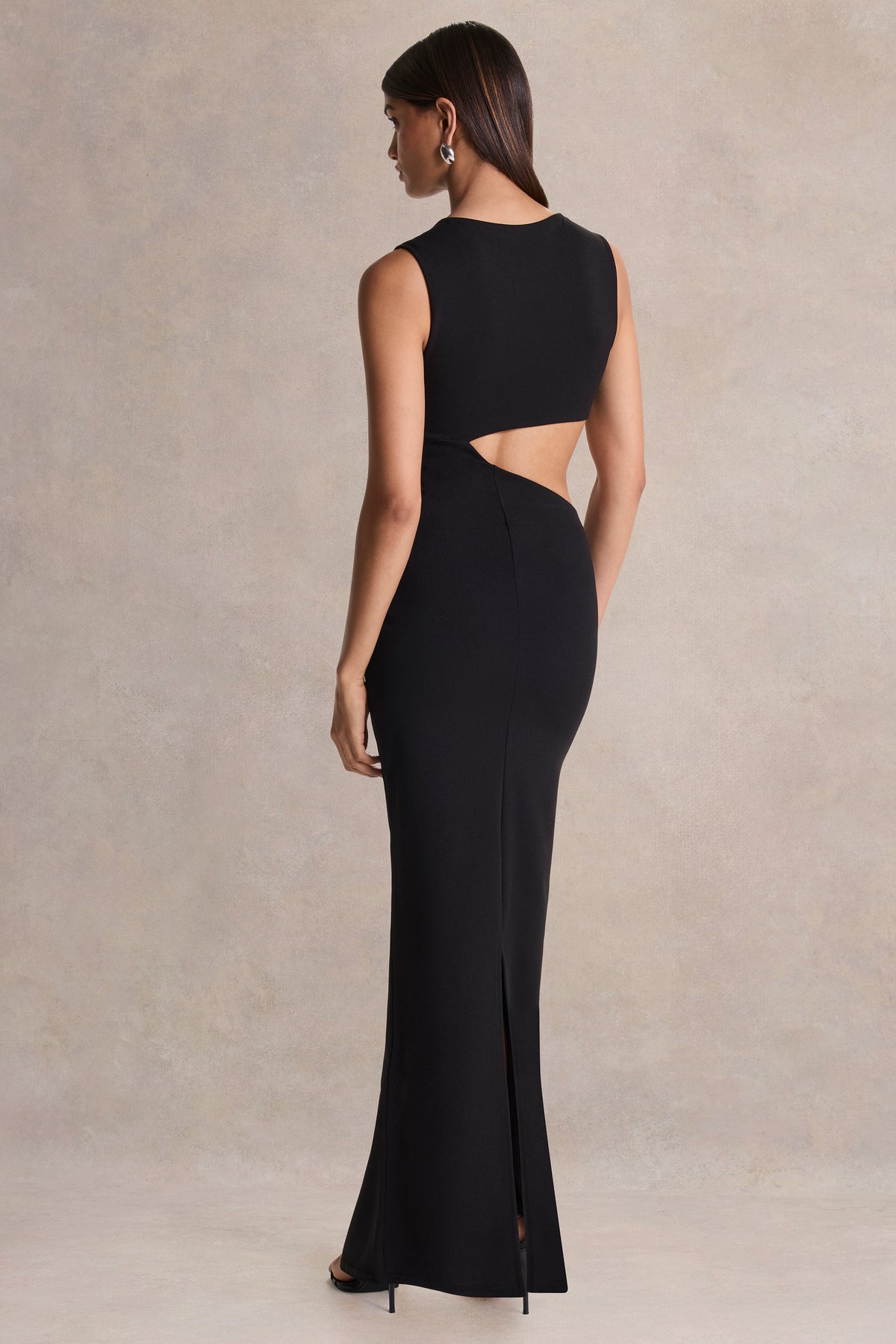 Roseth Black High-Neck Maxi Dress With Removable Cape – Club L London