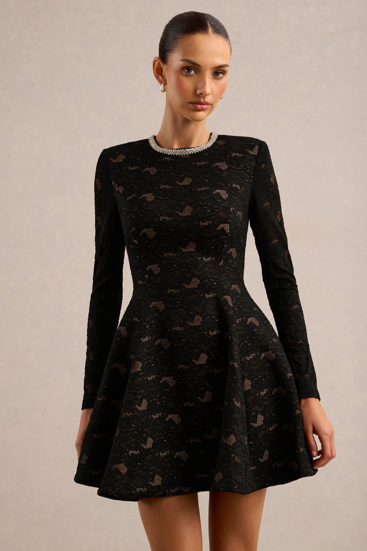 ECM_HR_CL136963002 - Divine _ Black Lace Embellished Crew-Neck Mini Dress5.jpg