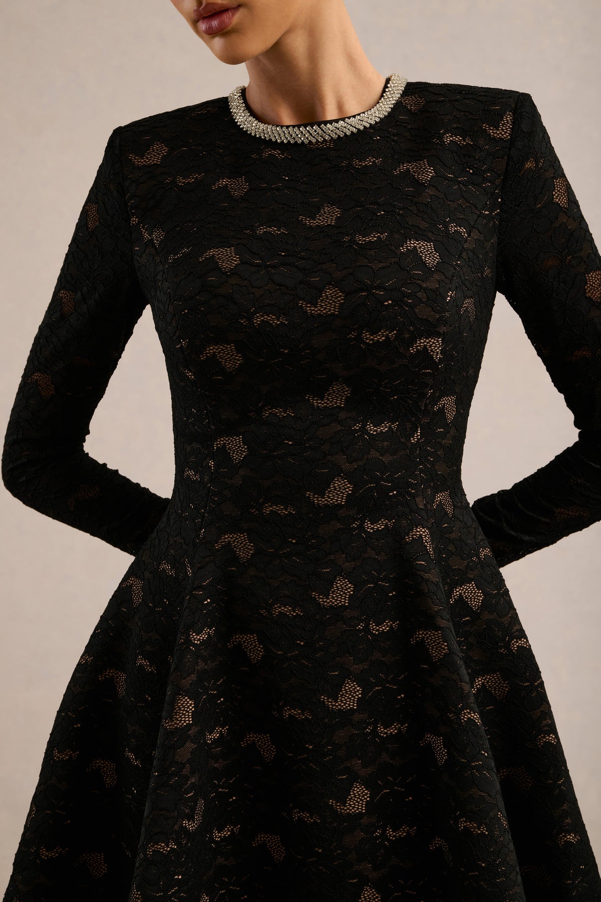 ECM_HR_CL136963002 - Divine _ Black Lace Embellished Crew-Neck Mini Dress7.jpg