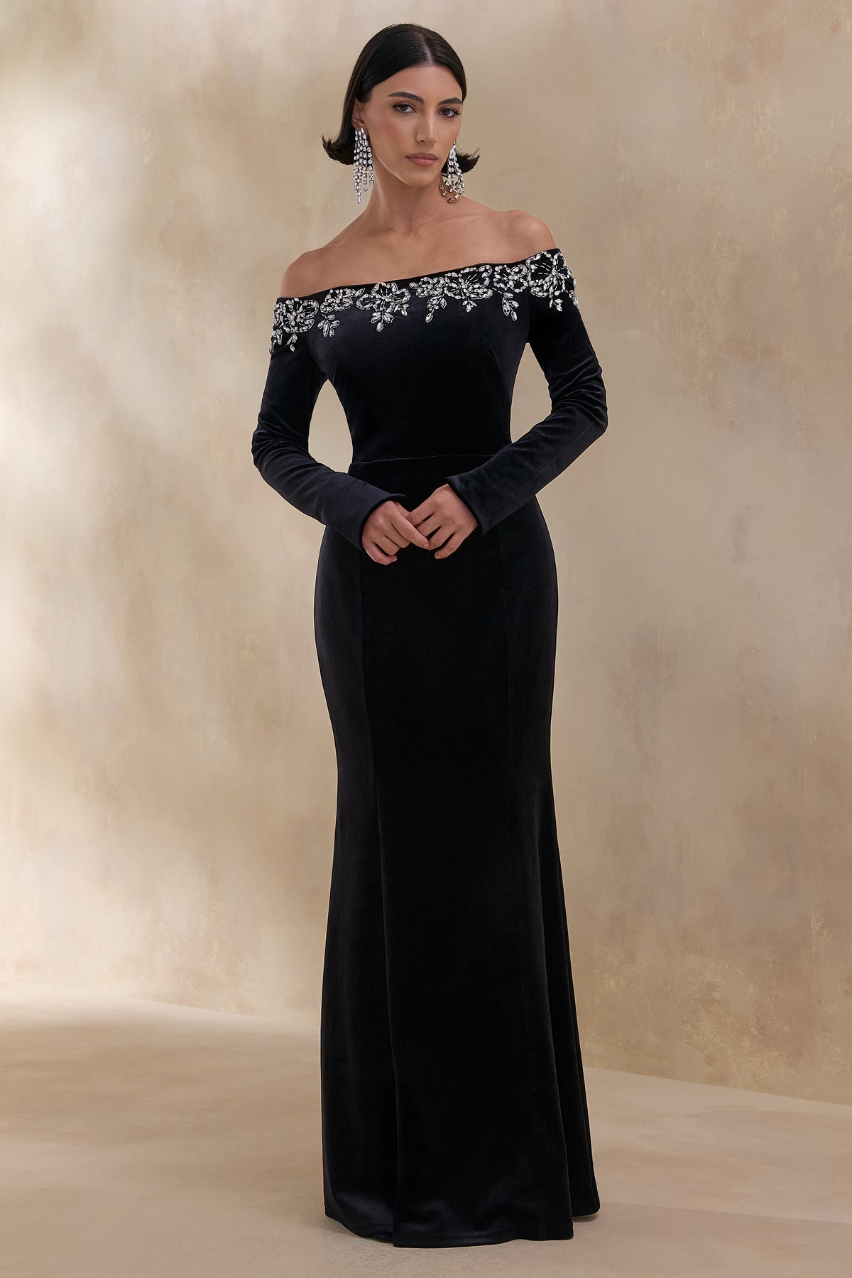 ECM_HR_CL136999002 Fern _ Black Velvet Embellished Bardot-Neck Maxi Dress 2.jpg