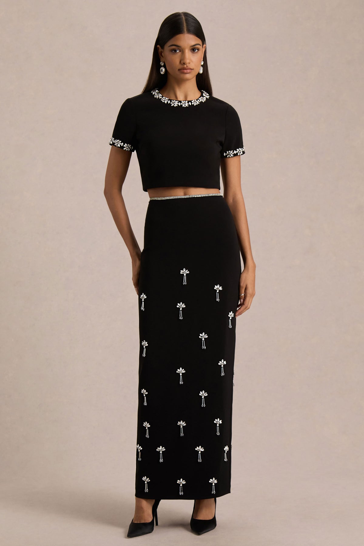 Aven Hand Embellished Maxi Skirt