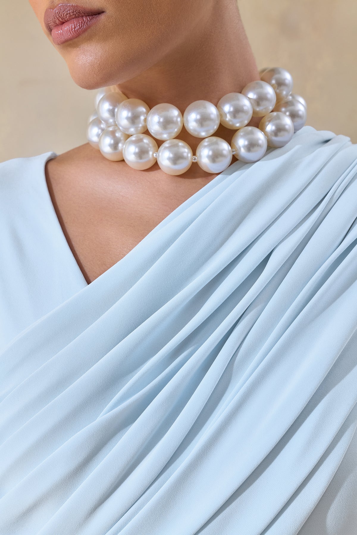 ECM_HR_CL137139016 Rubelle | Powder Blue Asymmetric-Neck Maxi Dress With Draped-Detailing 5.jpg