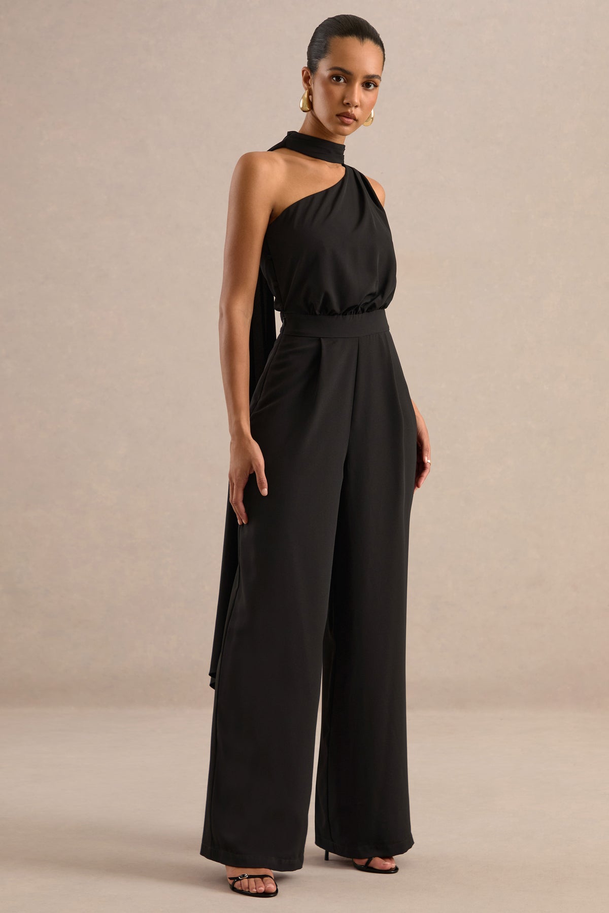 ECM_HR_CL137144001 - Gliselle Black Asymmetric-Neck Jumpsuit With Scarf Detail1.jpg