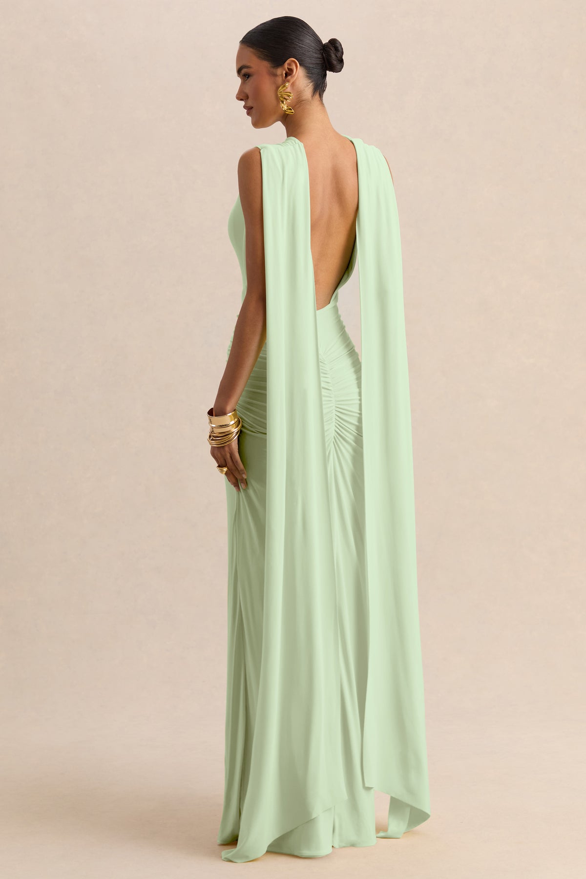 CL137161032 - Premiere | Mint Boat-Neck Maxi Dress With Cape-Sleeves And Open-Back 3.jpg