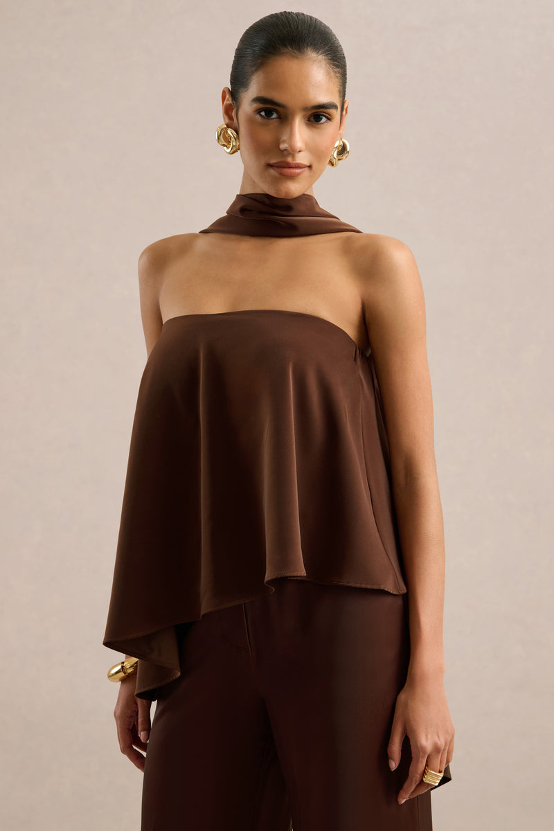 CL137199022 - Evandra - Brown Satin Bandeau Top With Scarf2.jpg