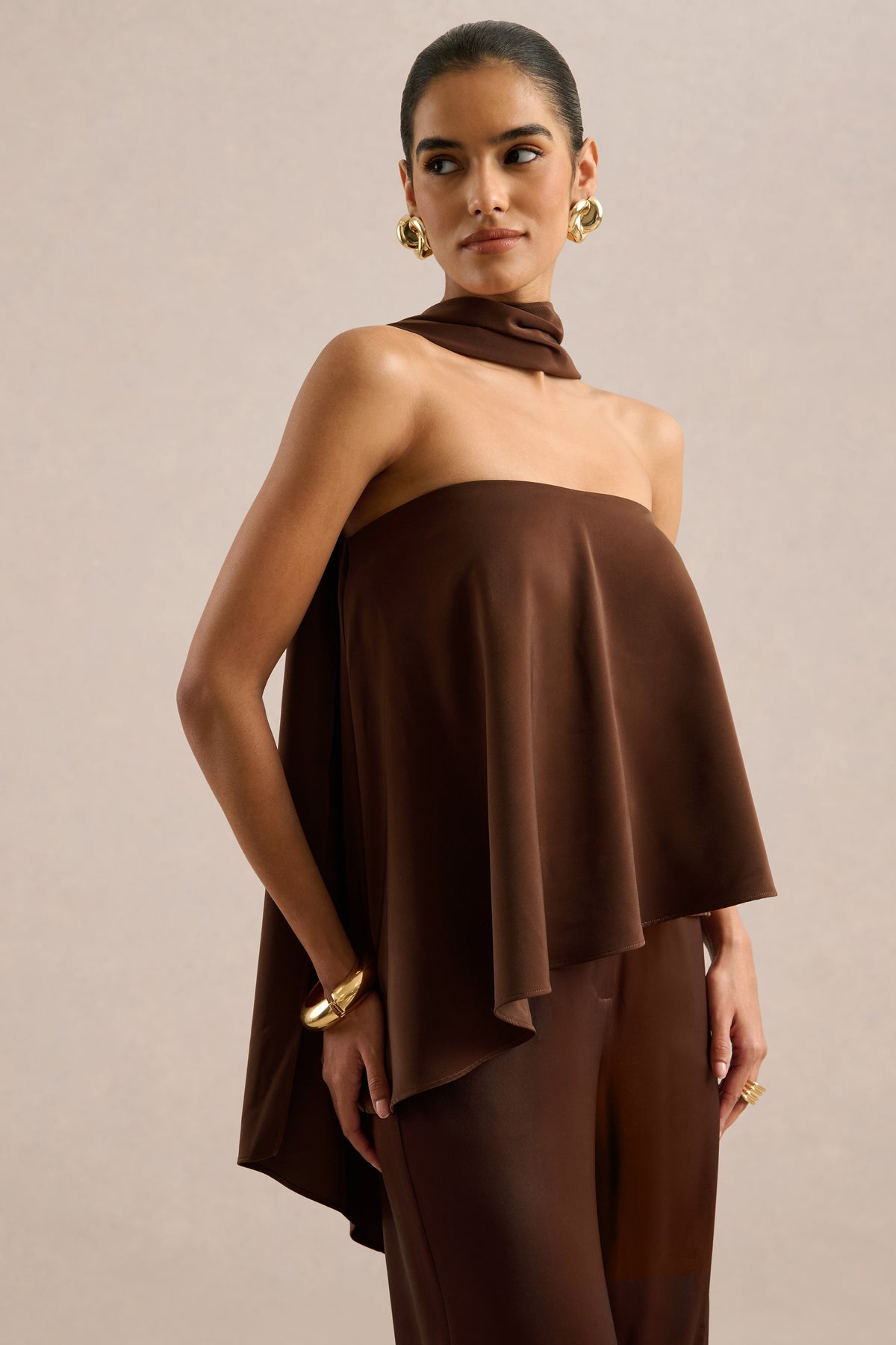 CL137199022 - Evandra - Brown Satin Bandeau Top With Scarf3.jpg