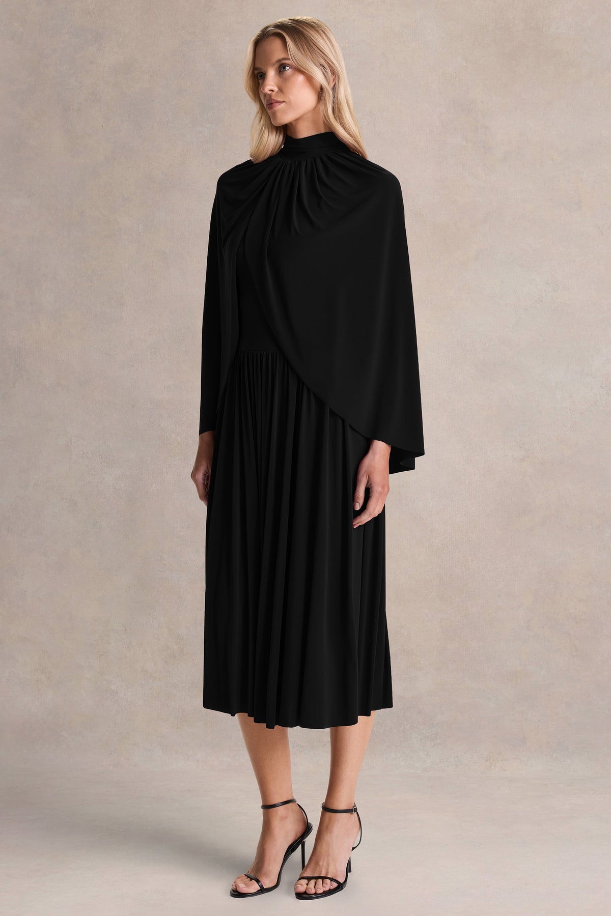 HR_CL137203001 - Honora | Black High-Neck Maxi Dress With Cape-Sleevess 04.jpg