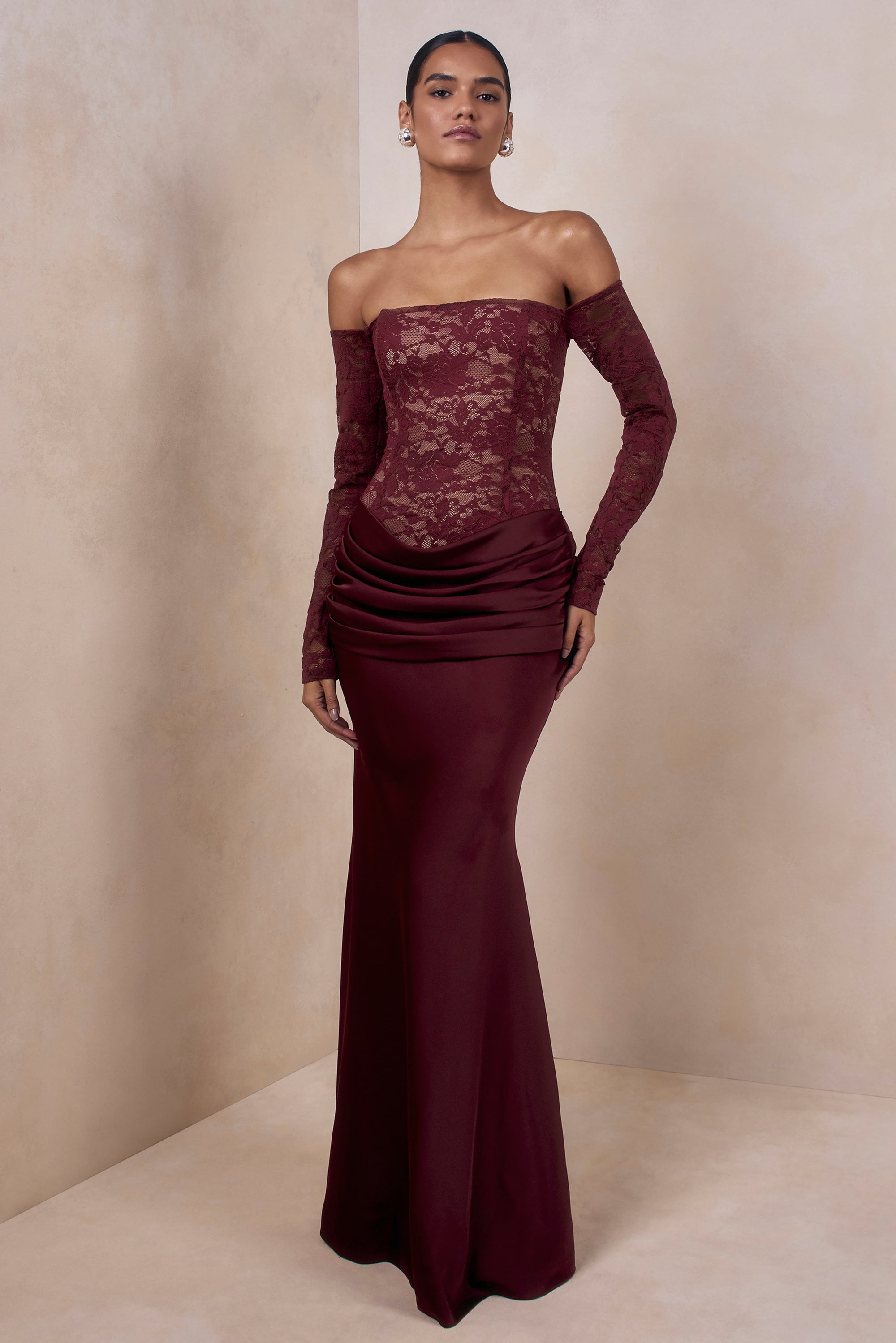 burgundy lace dress uk Destiny Lace Maxi Dress Burgundy