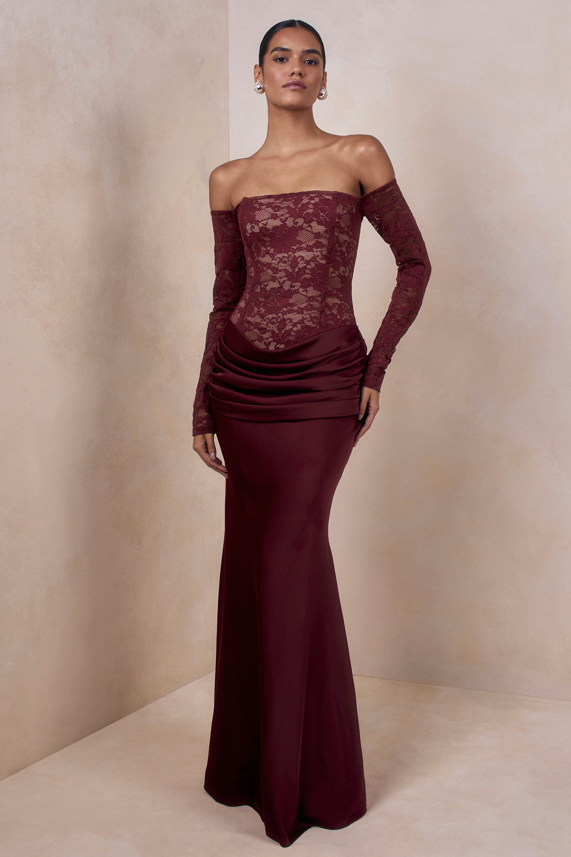dance all evening burgundy lace maxi dress Burgundy Spaghetti Strap Satin Long Prom Dress, Beautiful A-Line Eveni