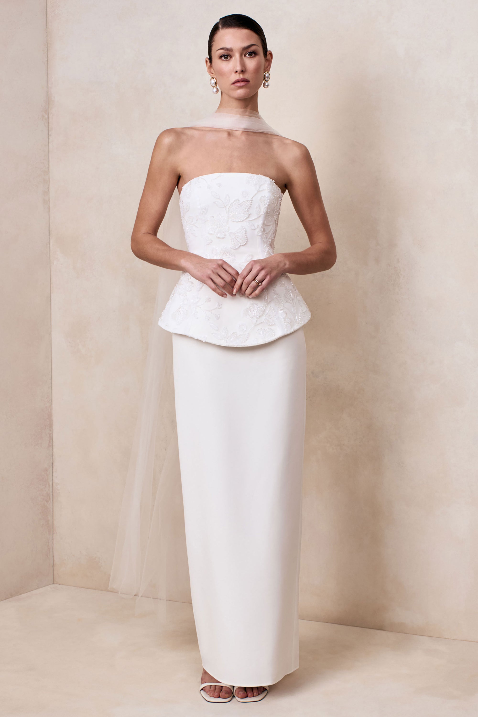 bridal satin bandeau corset skater dress Six Stories Women's Bandeau Satin Corset Dress