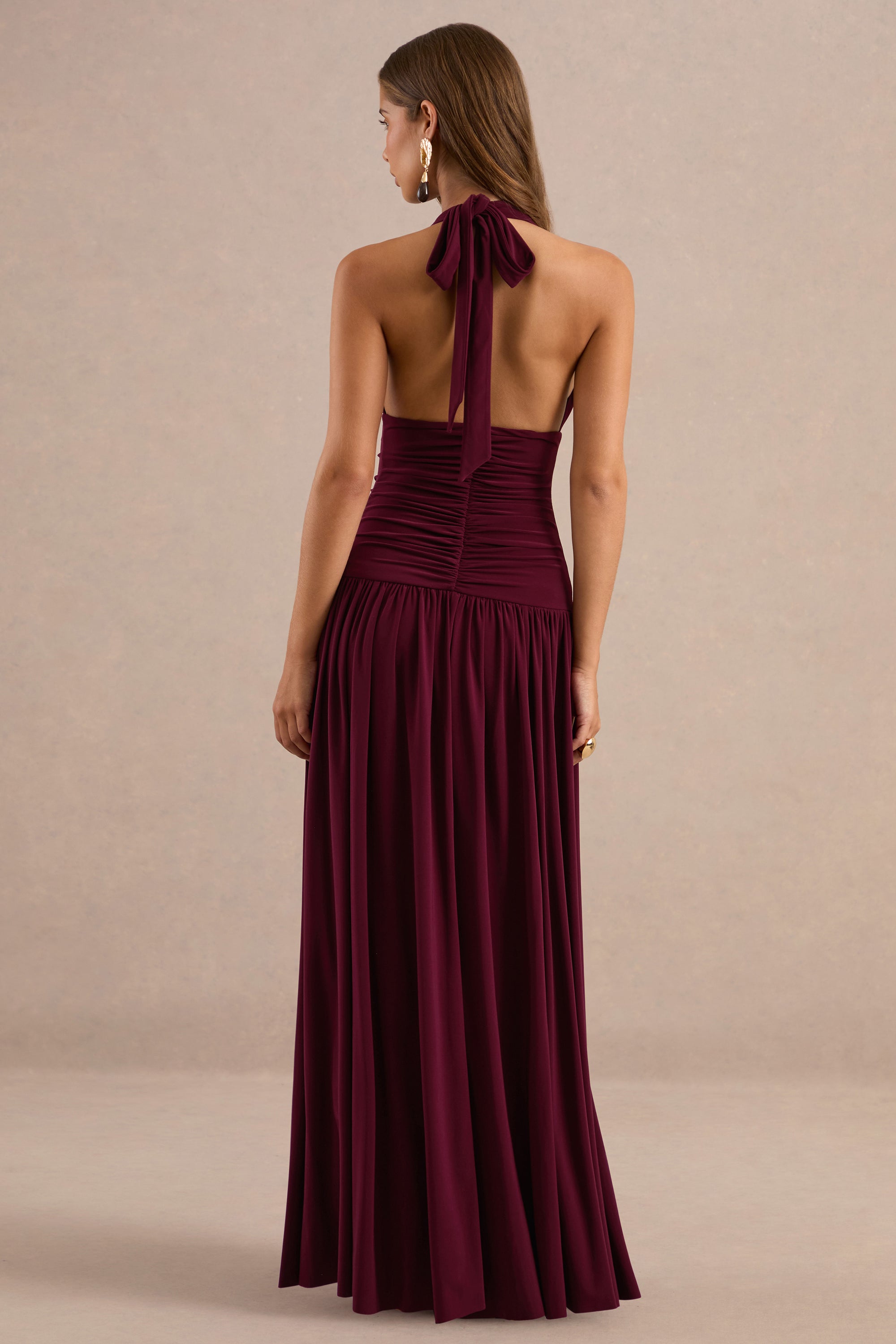 ECM_HR_CL137280102 - Bettina Burgundy Plunge-Neck Maxi Dress With Gathered-Detailing5.jpg