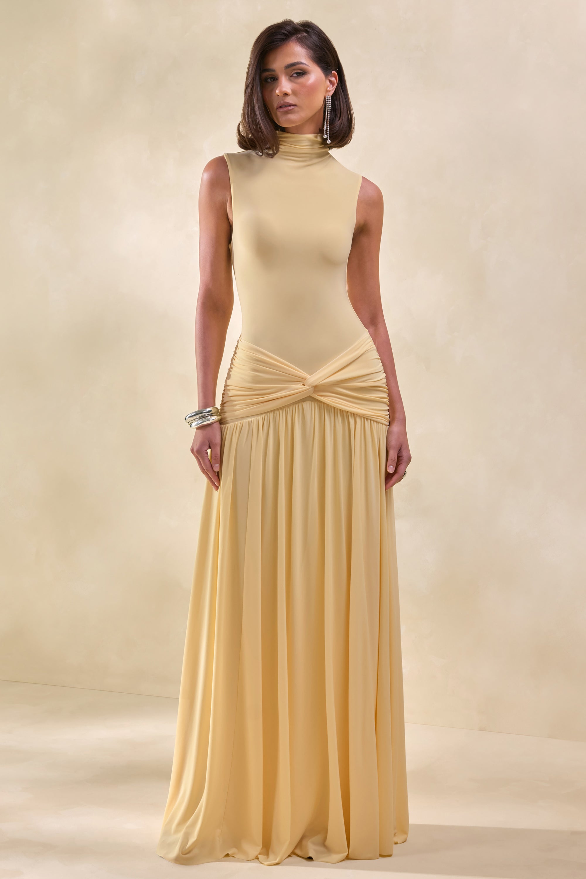 lemon maxi dress uk Fran | Lemon Square-Neck Corset Maxi Dress Club L London