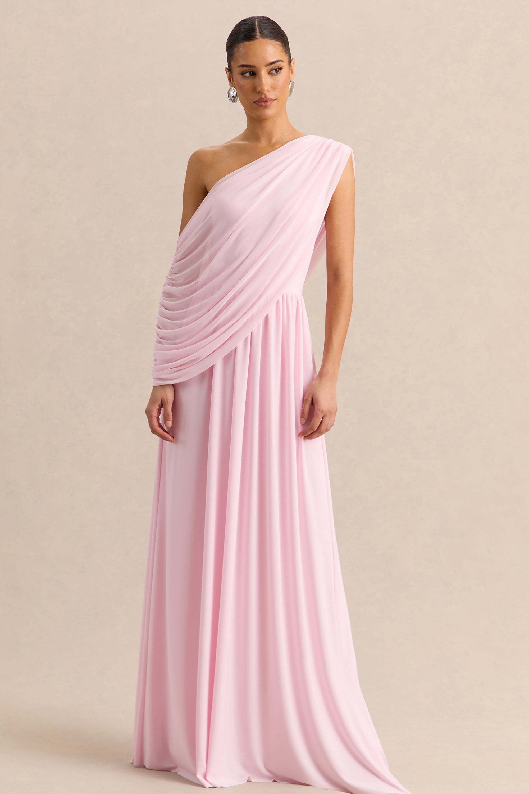 pink dress amazon uk amazon pink sequin dress Amazon Baby Pink Sequin Cowl Neck Maxi Dress UK M