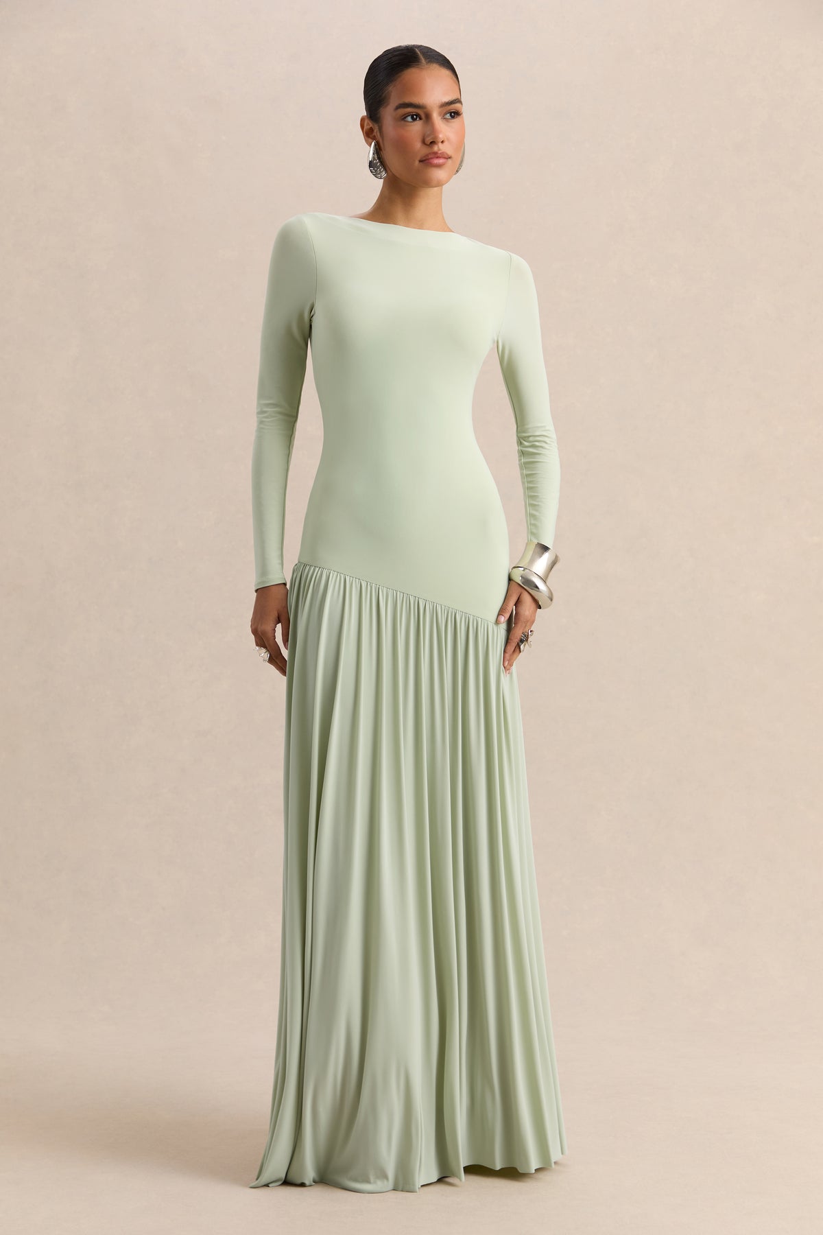 ECMH_HR_CL137312032 - Jasira _ Mint Crew-Neck Maxi Dress With Asymmetric Drop-Waist 01.jpg