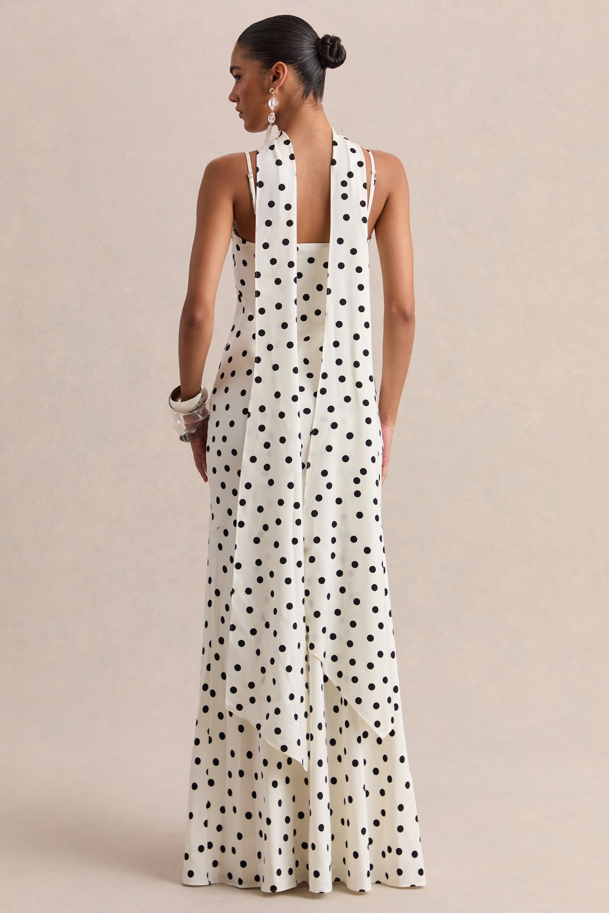 ECM_HR_CL137326110 - Starling | White & Black Polka Dot Satin Plunge-Neck Maxi Dress With Scarf-Detail4.jpg
