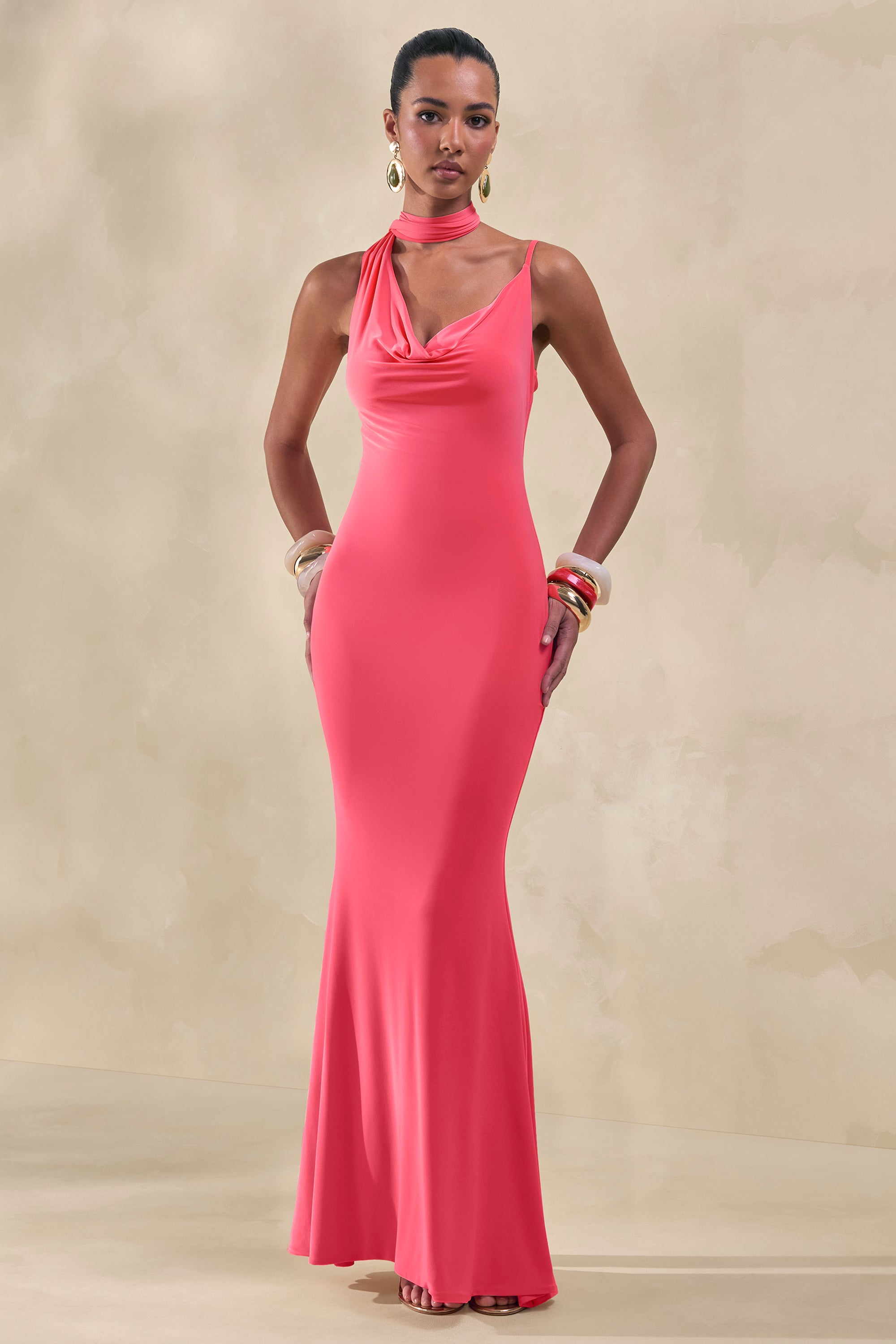 ECM_HR_CL137328073 - Kenza Coral Asymmetric-Neck Maxi Dress With Scarf-Detail0.jpg