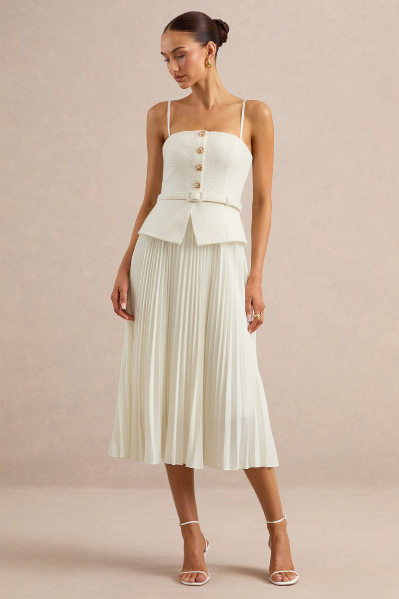 ECM_HR_CL137350112 - Lizzy | Cream Square-Neck Midi Dress With Pleated-Skirt 0.jpg