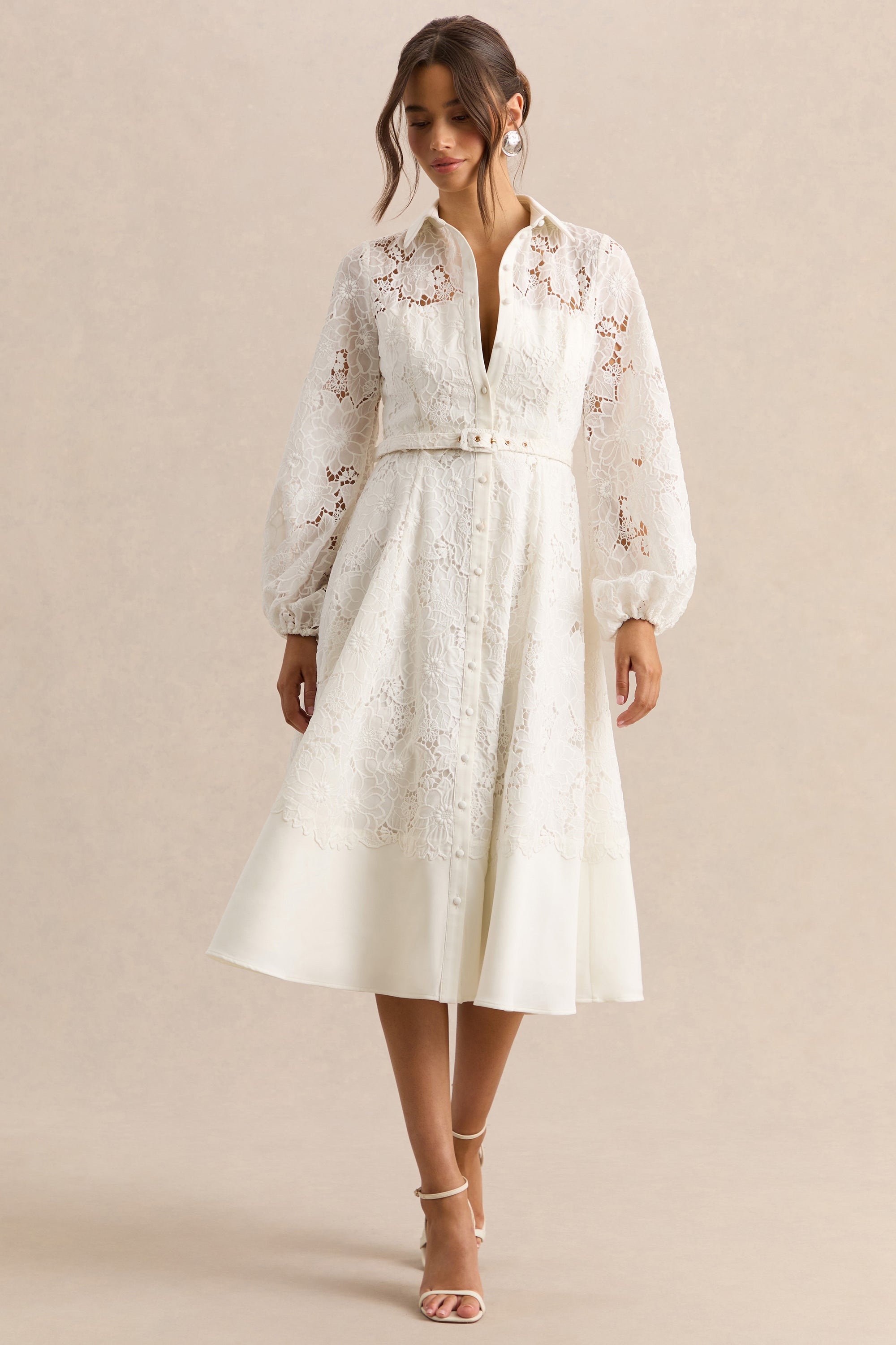 puff sleeve midi dress uk Style Cheat Puff Sleeve Midi Dress - Multi