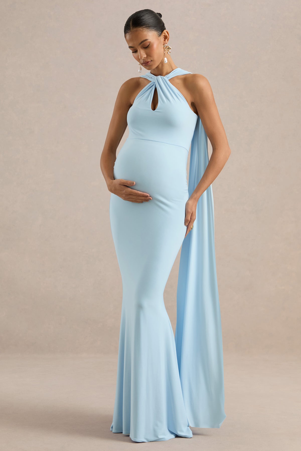 ECM_HR_CL137371013 - Lyra | Light Blue Cross Halter-Neck Maternity Maxi Dress With Cape2.jpg