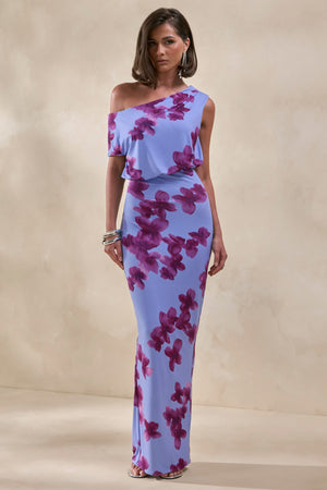 for love and lemons louisa maxi dress | Blurred Floral Print Asymmetric-Neck – Club L London this super sweet mini Red Carpet Dresses: Opulent bruidskleding kinderen Color:Navy / Blue