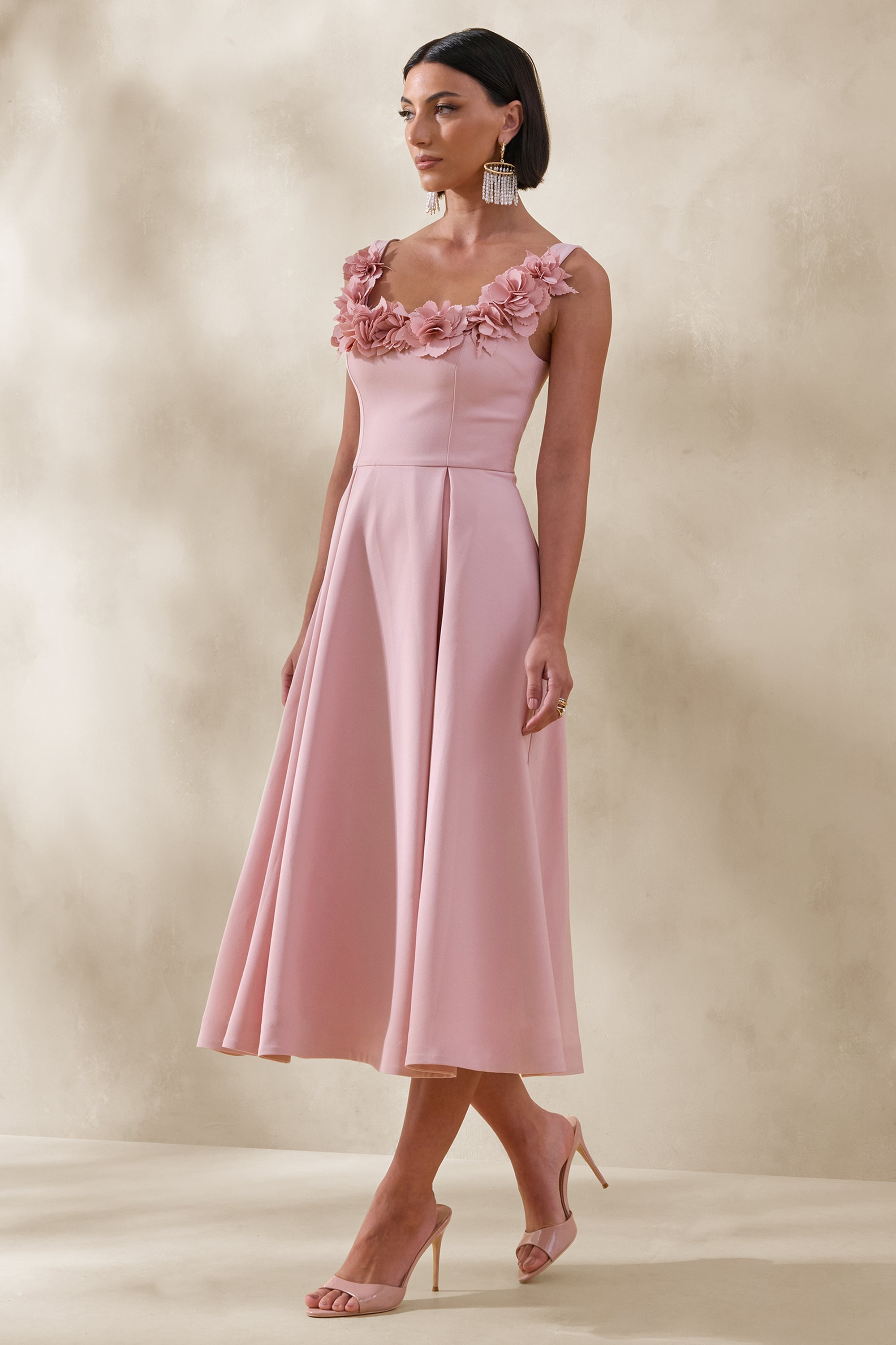 ECM_HR_CL137439083 - Maelle | Pink Scoop-Neck Midi Dress With Corsage Detailing 1.jpg