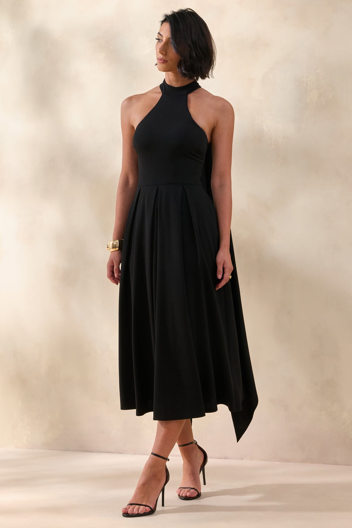 Rhode Black Halter-Neck Midi Dress – Club L London