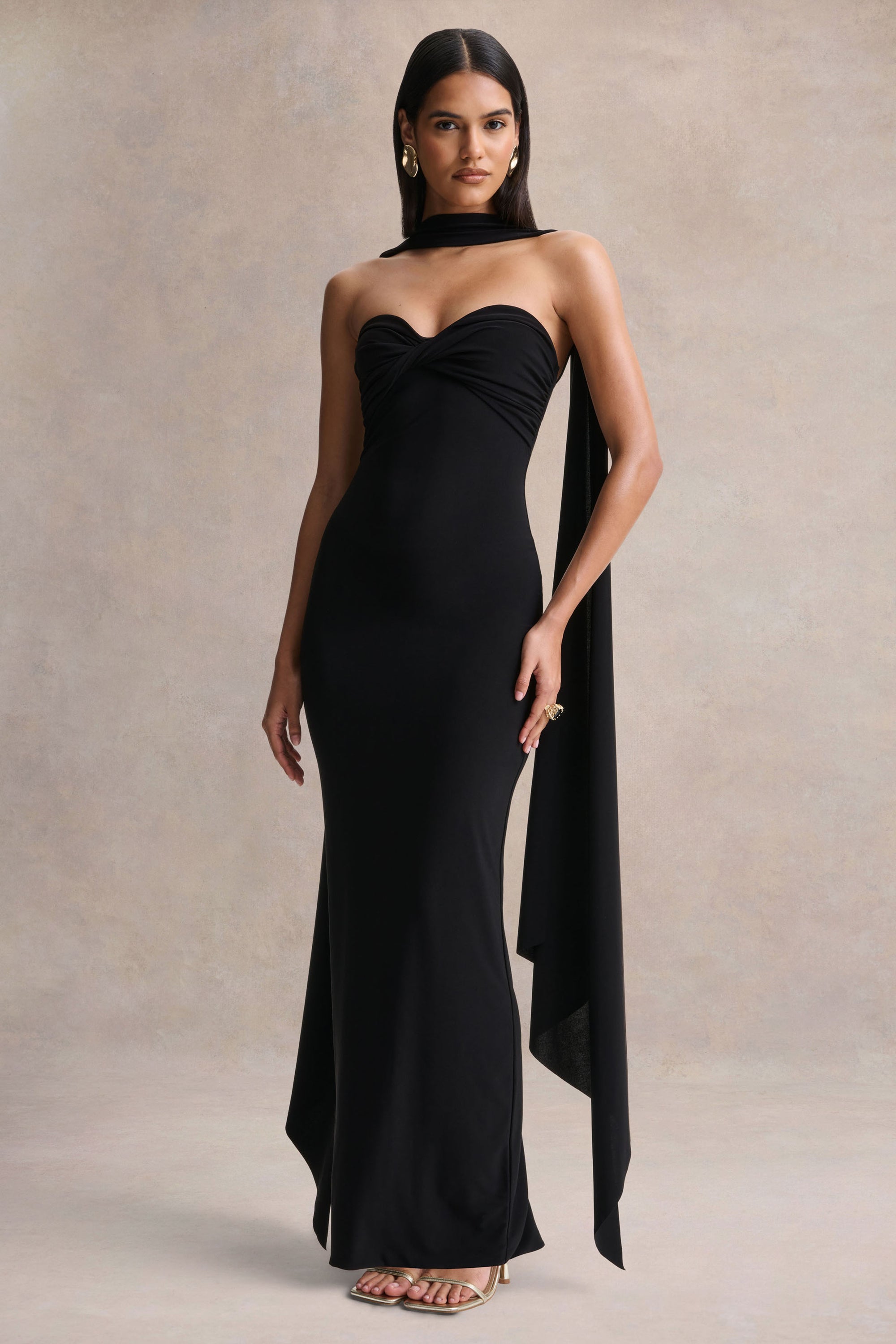 black floor length dress uk Elegant A-line Spaghetti-straps Long Black Prom Dress with Split OP351