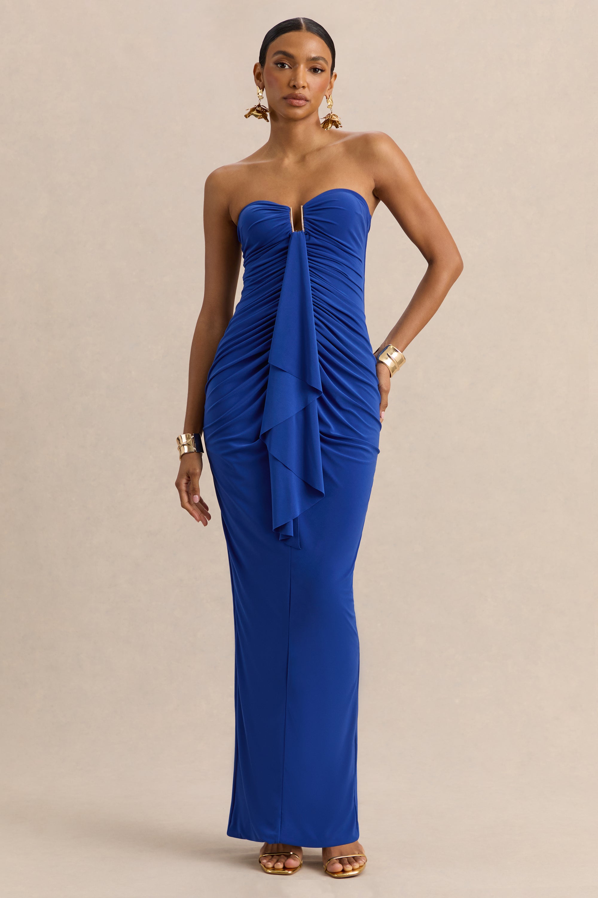 ECM_HR_CL137486014- Chloe Blue Bandeau Maxi Dress With Ruffled Detailing 5.jpg