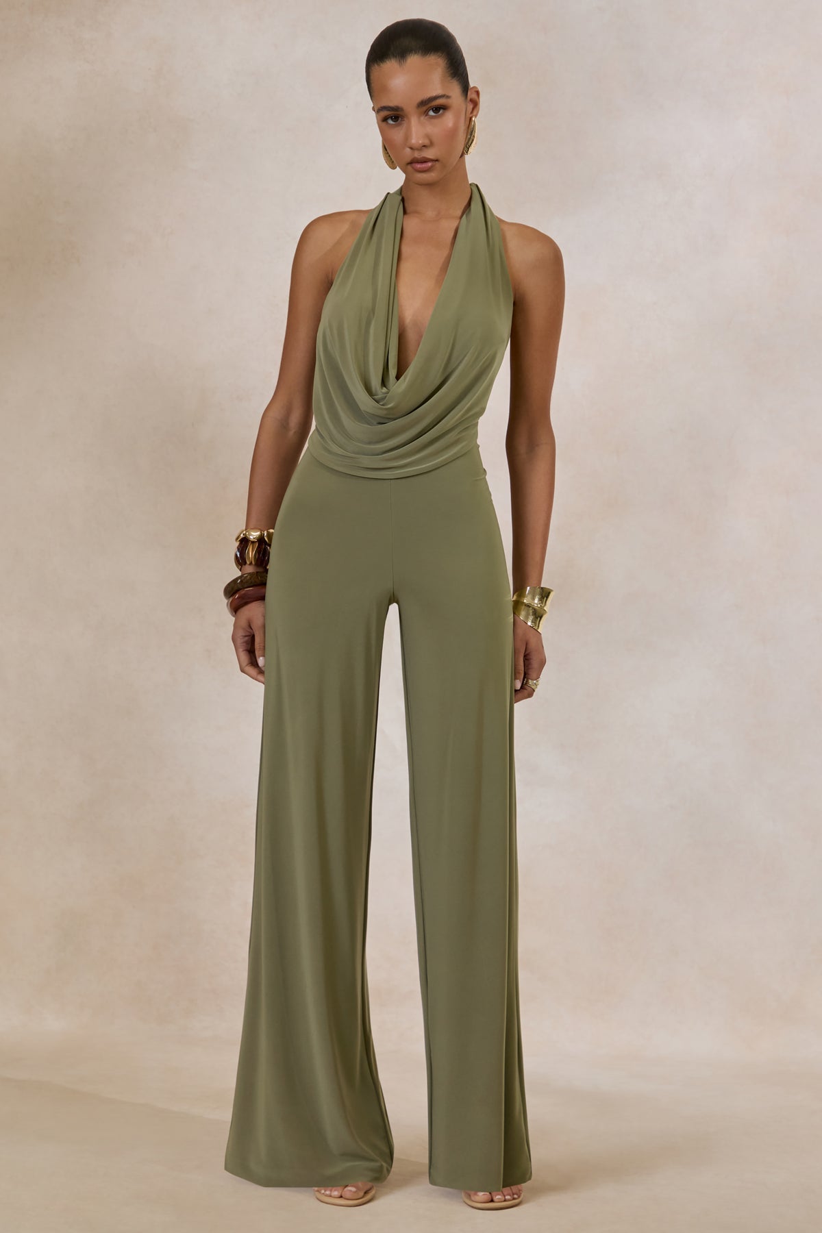 Clemence Plunge Neck Jumpsuit