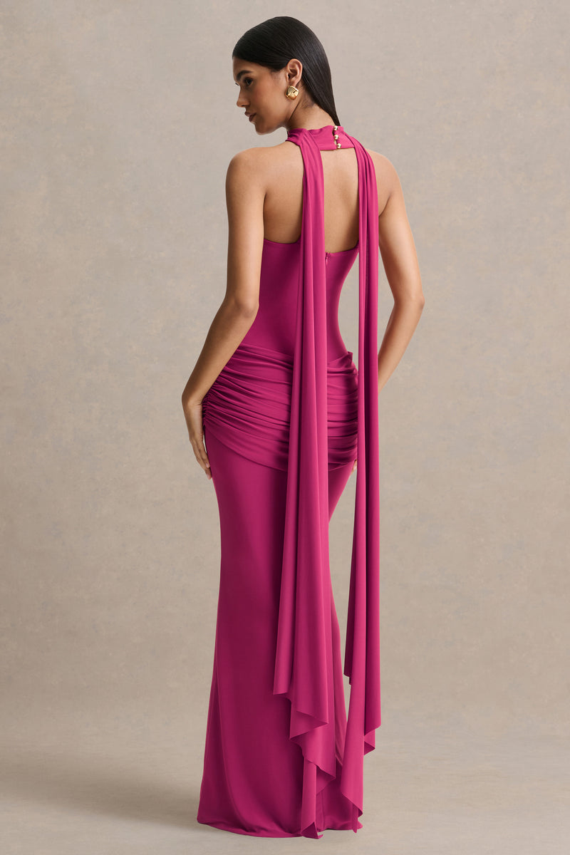 ECM_HR_CL137541080 - Graciella _ Hot Pink Bandeau Maxi Dress With Draped Detailing And Scarf 50 (2).jpg