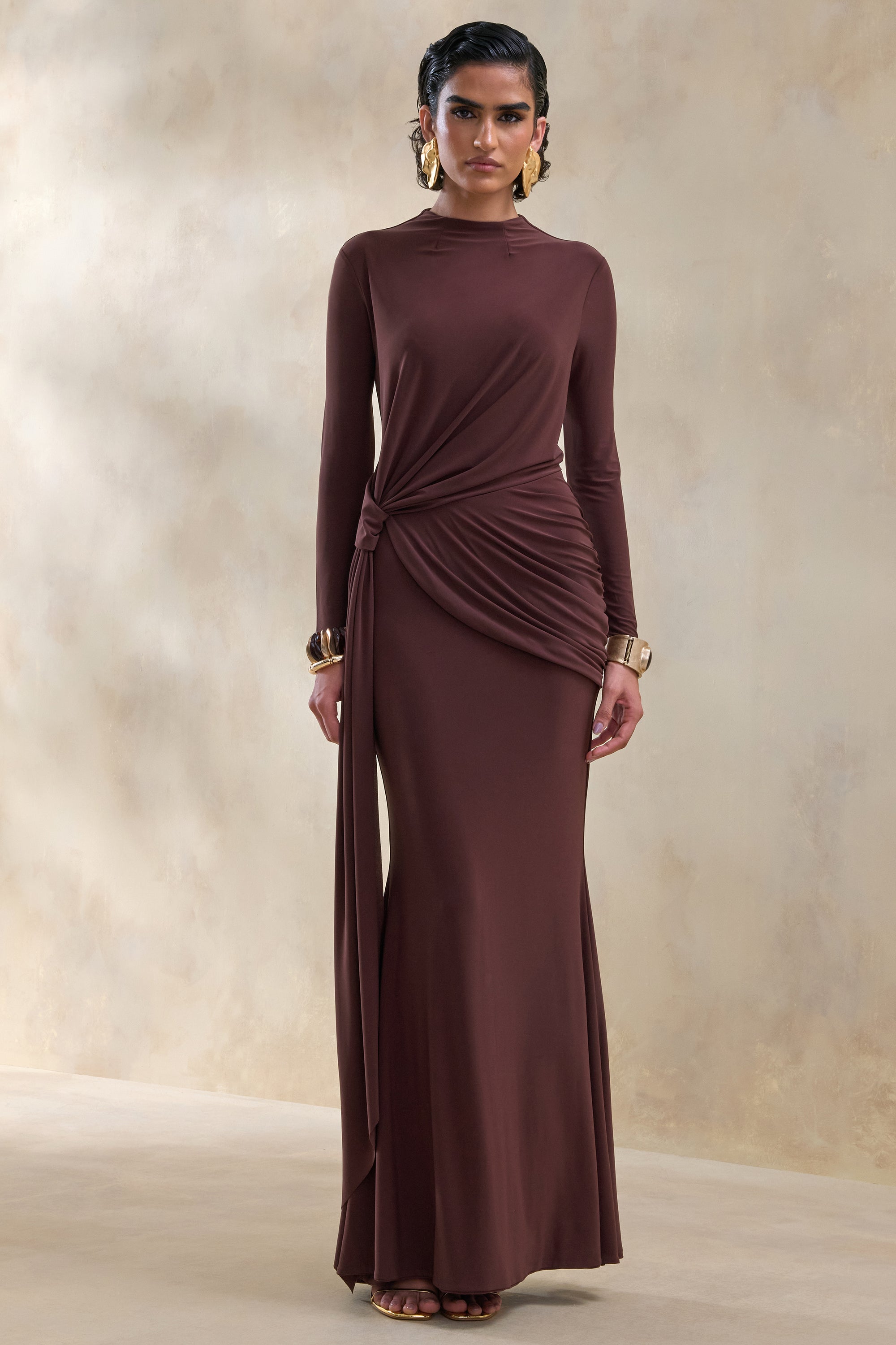 brown maxi dresses uk Brown Rayon Tiered Maxi Summer Dress by Foram Patel at Pernia's Pop Up Shop 2026