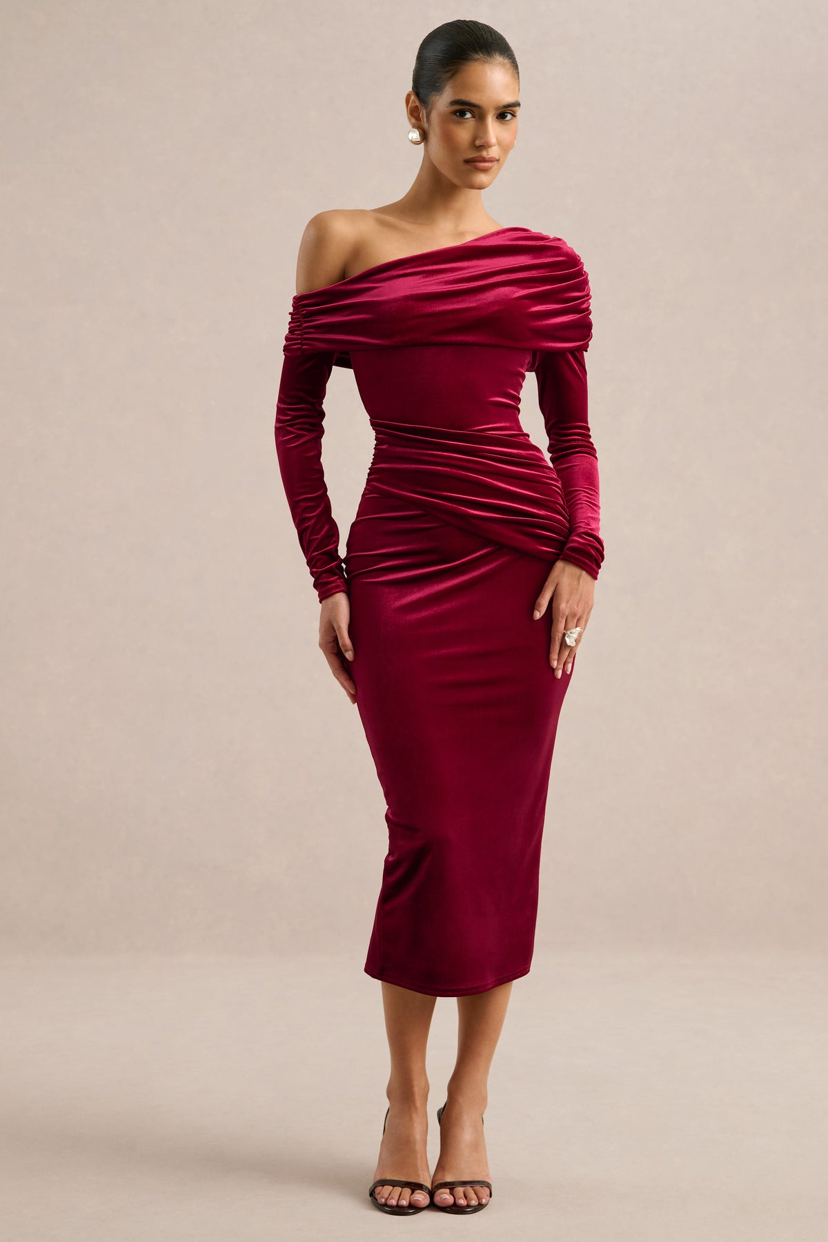 ECM_HR_CL137567101 - Eirene _ Red Velvet Asymmetric-Neck Midi Dress0.jpg